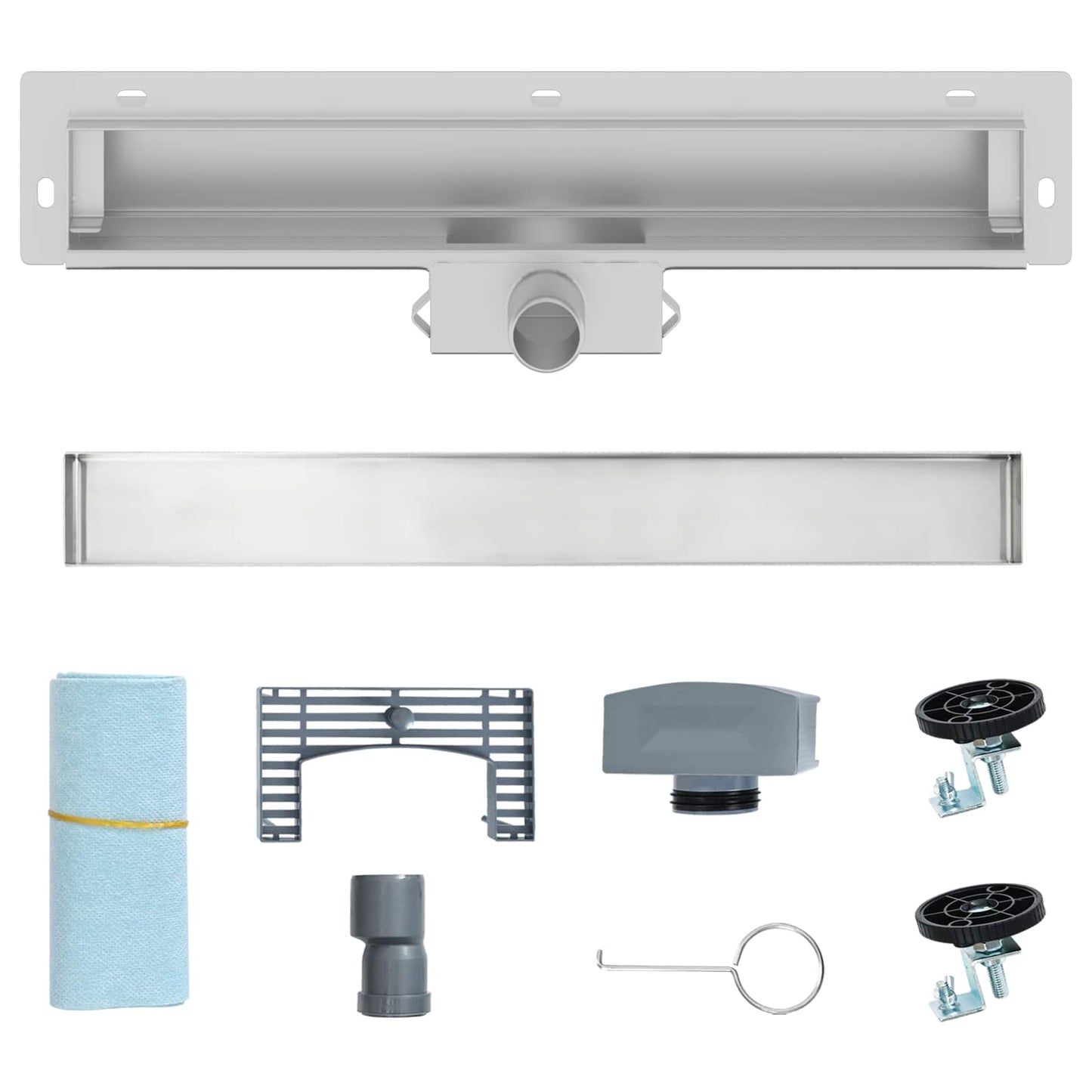 Wall Mounted Shower Drain Silver 50 cm Stainless Steel 304