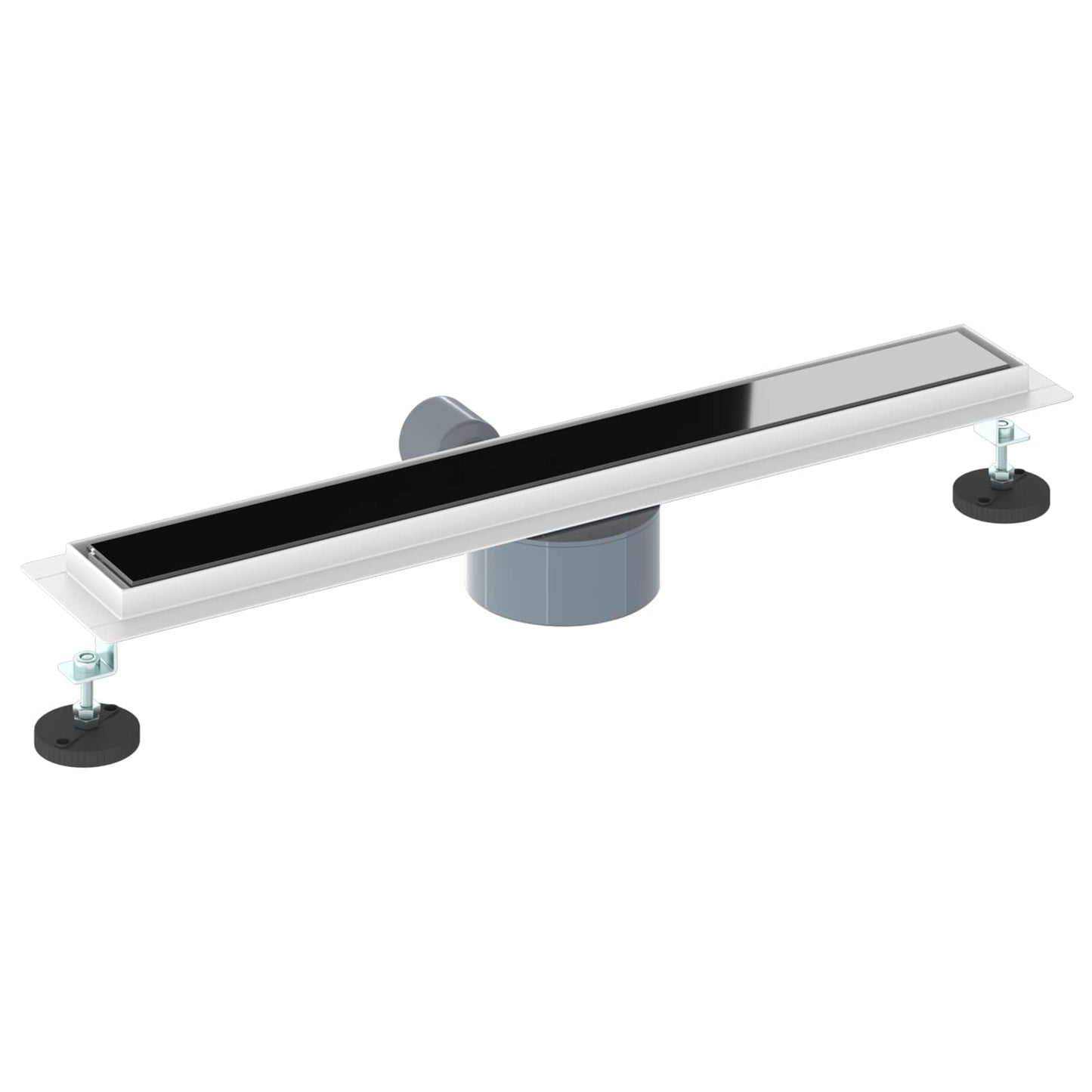 Shower Drain Glass Cover with 360° Siphon Black 60 cm