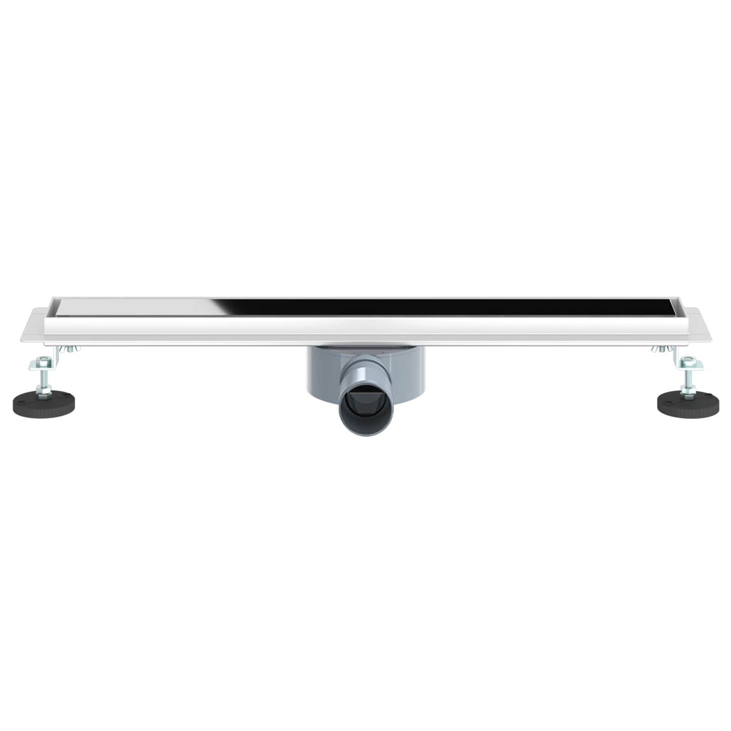 Shower Drain Glass Cover with 360° Siphon Black 60 cm