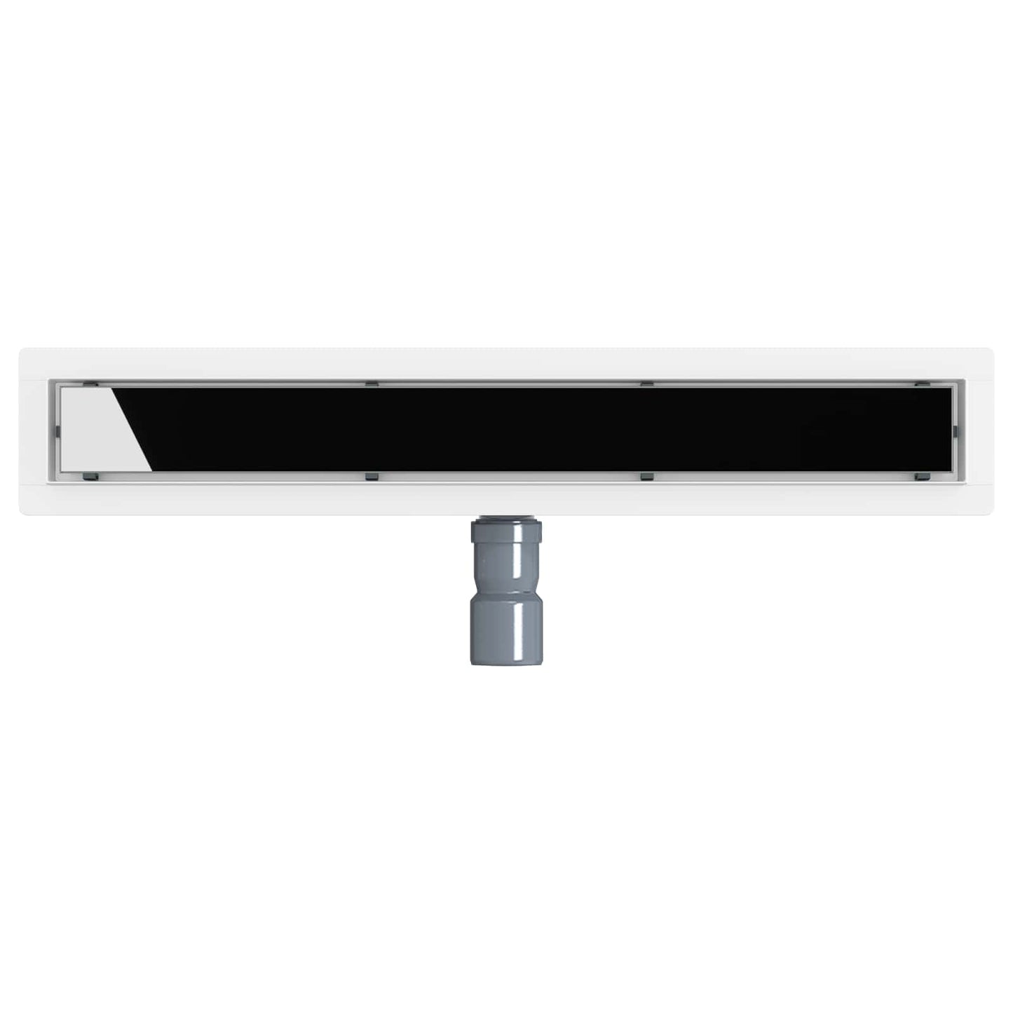Shower Drain Glass Cover with 360° Siphon Black 60 cm