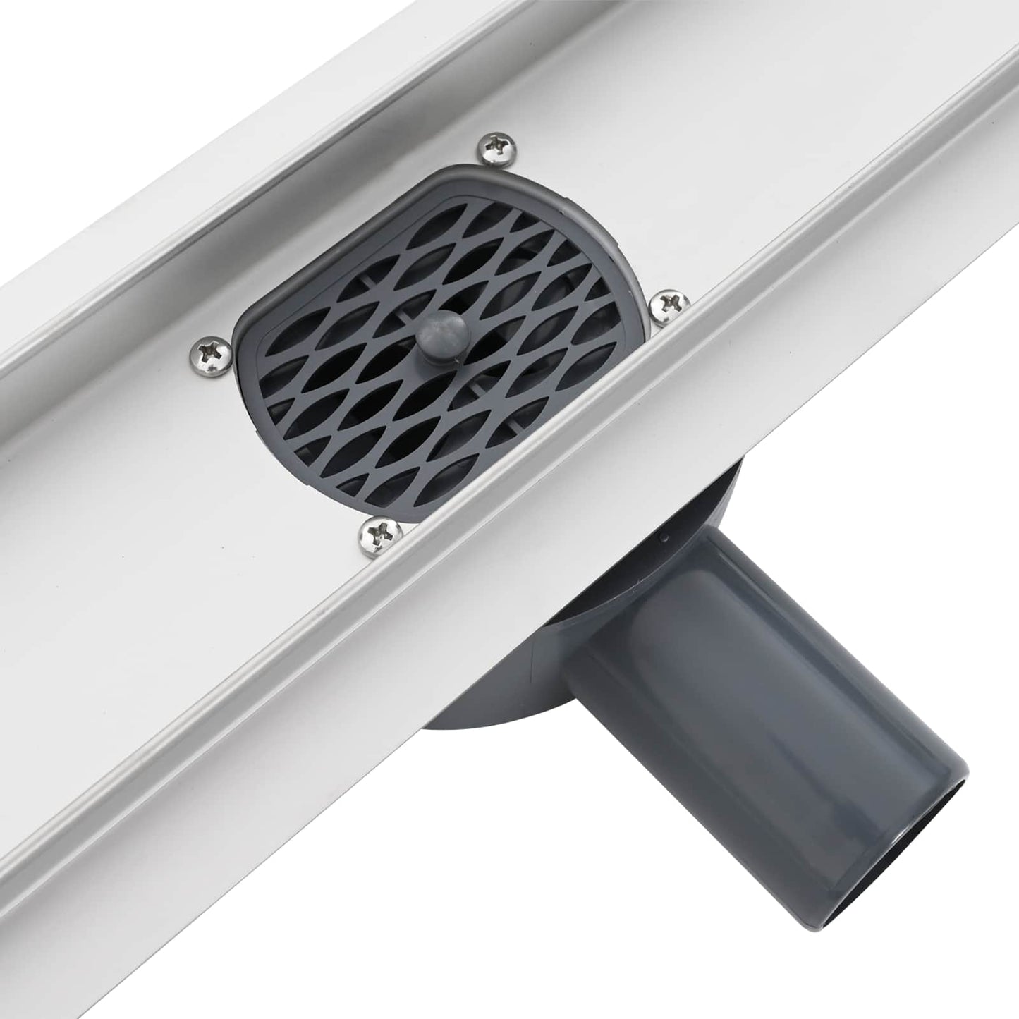 Shower Drain Glass Cover with 360° Siphon Black 70 cm
