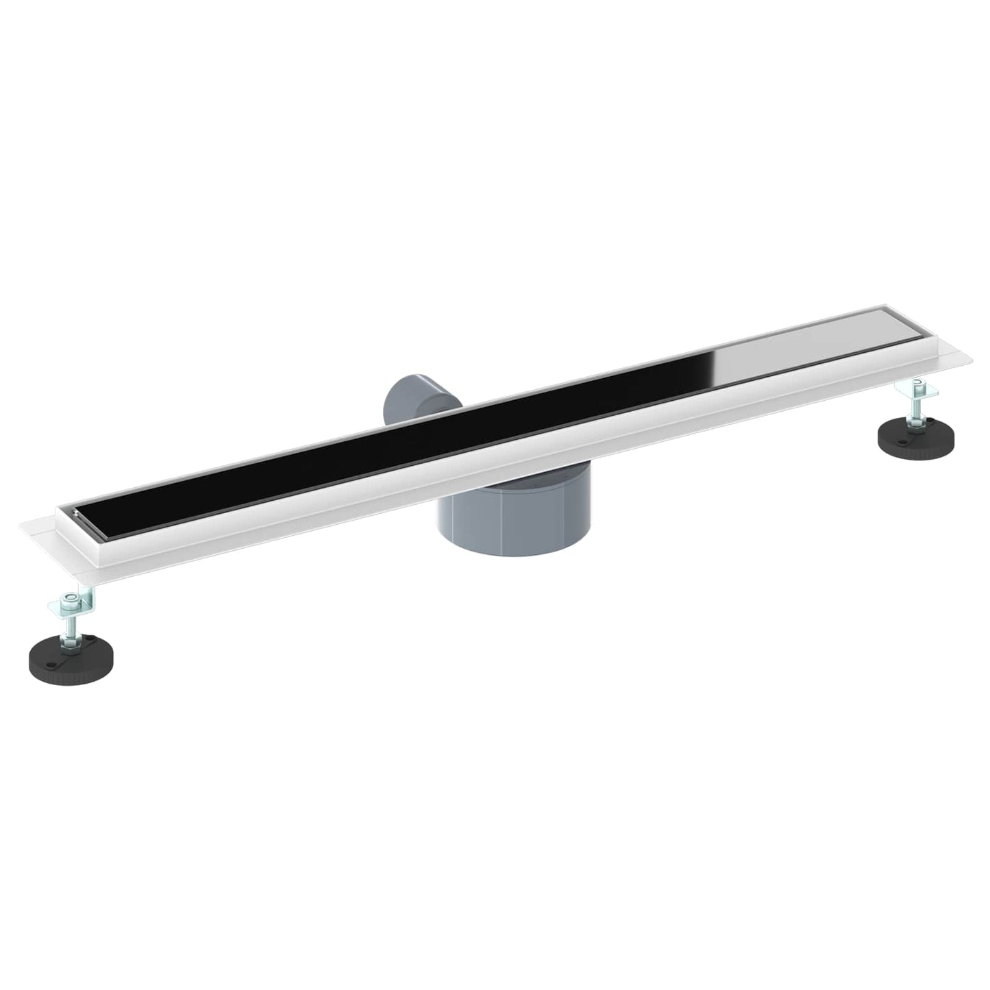 Shower Drain Glass Cover with 360° Siphon Black 70 cm