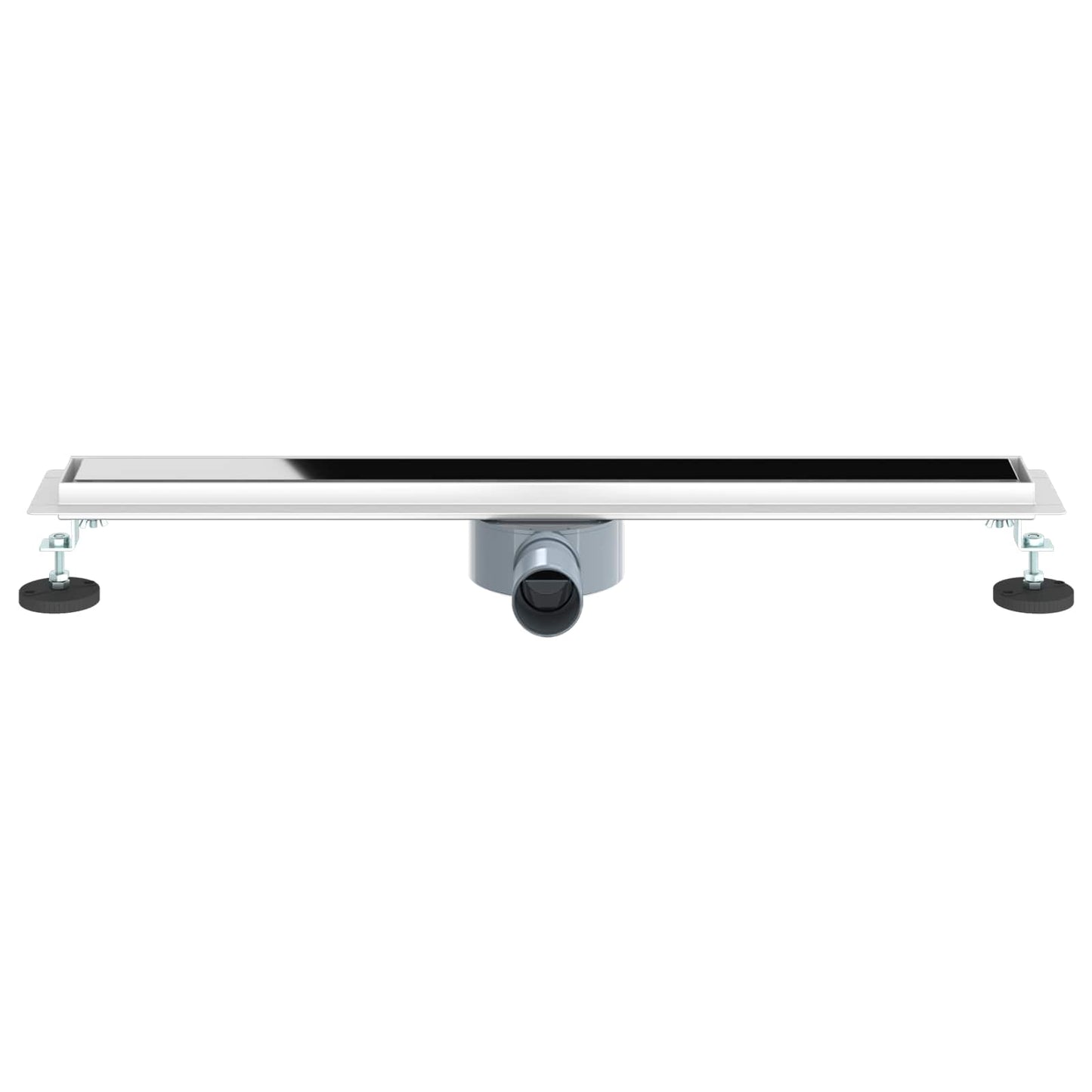 Shower Drain Glass Cover with 360° Siphon Black 70 cm