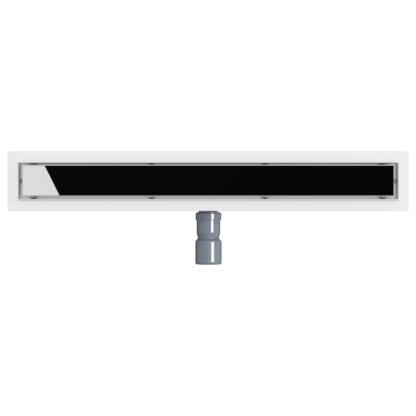 Shower Drain Glass Cover with 360° Siphon Black 70 cm