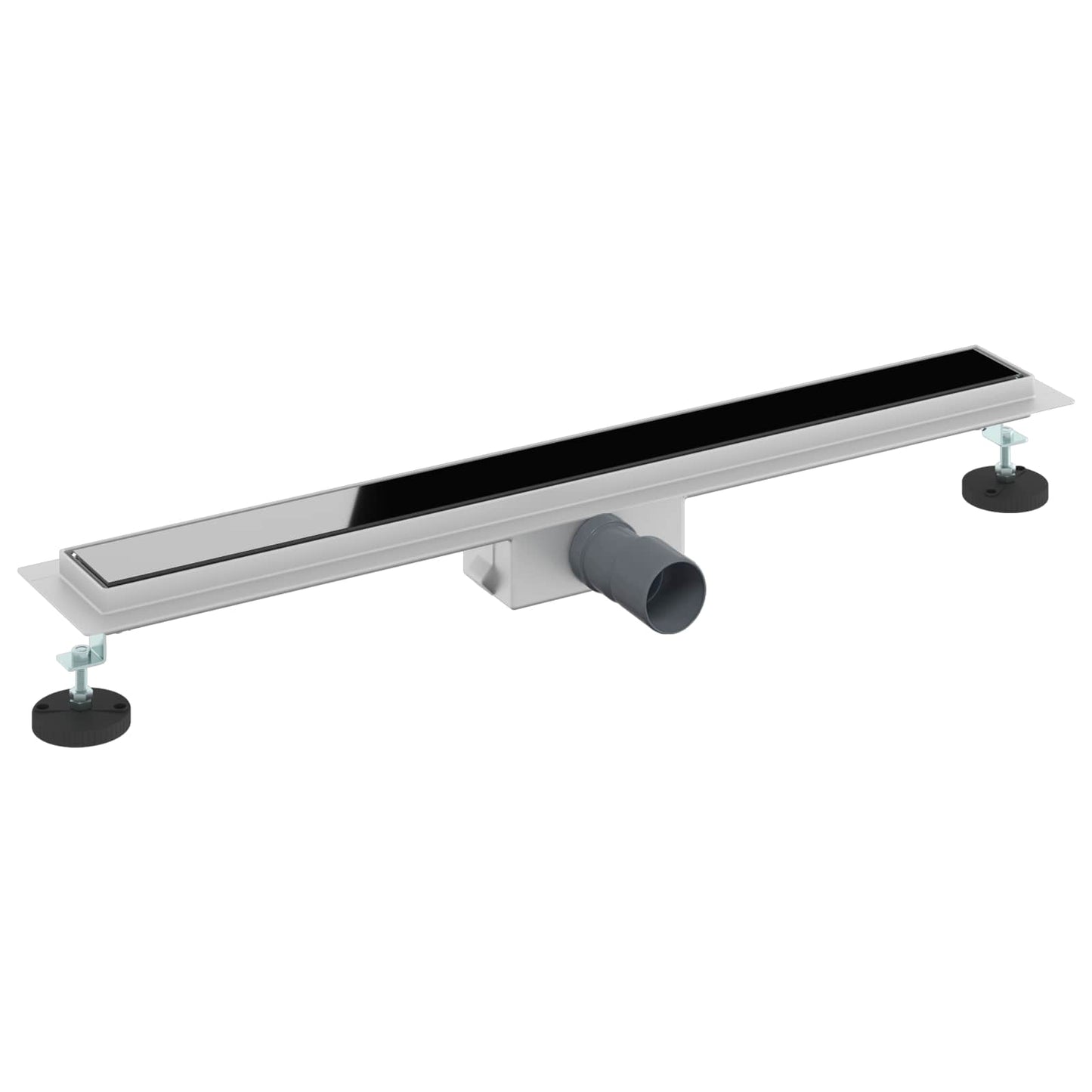 Shower Drain with Glass Cover Black 80 cm Stainless Steel 304
