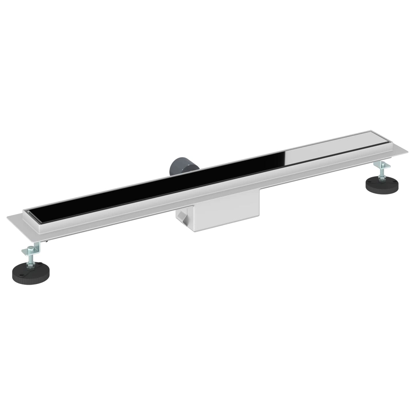 Shower Drain with Glass Cover Black 80 cm Stainless Steel 304
