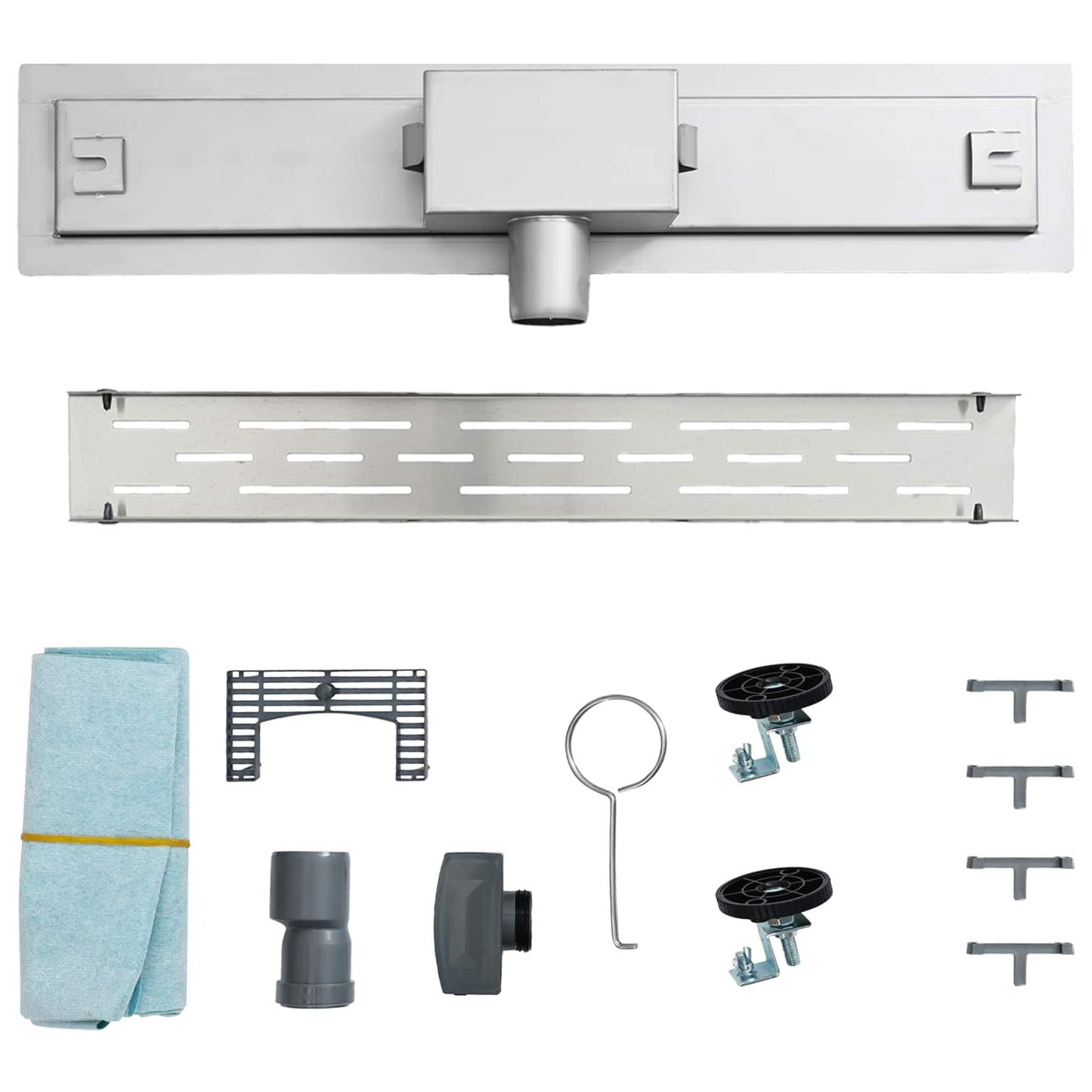 Shower Drain with Line Design Silver 90 cm Stainless Steel 304