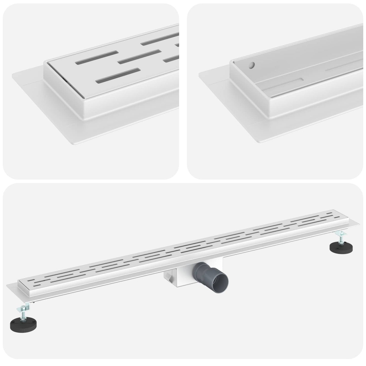 Shower Drain with Line Design Silver 90 cm Stainless Steel 304