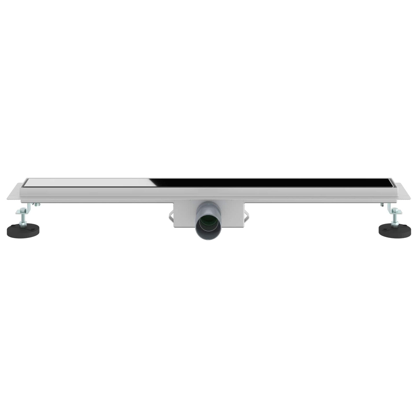 Shower Drain with Glass Cover Black 70 cm Stainless Steel 304