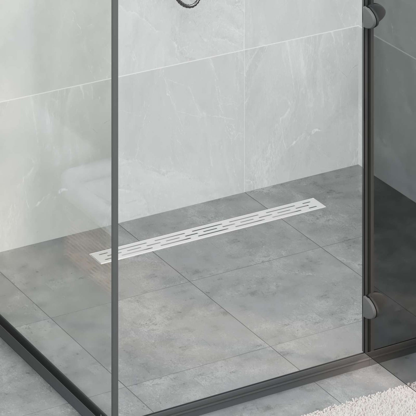 Shower Drain with Line Design Silver 70 cm Stainless Steel 304
