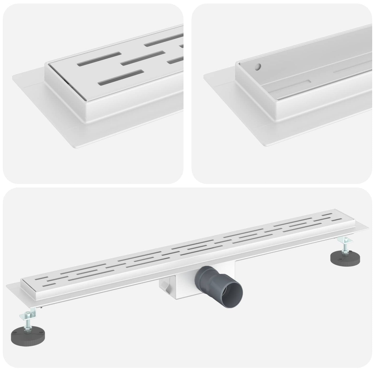 Shower Drain with Line Design Silver 70 cm Stainless Steel 304