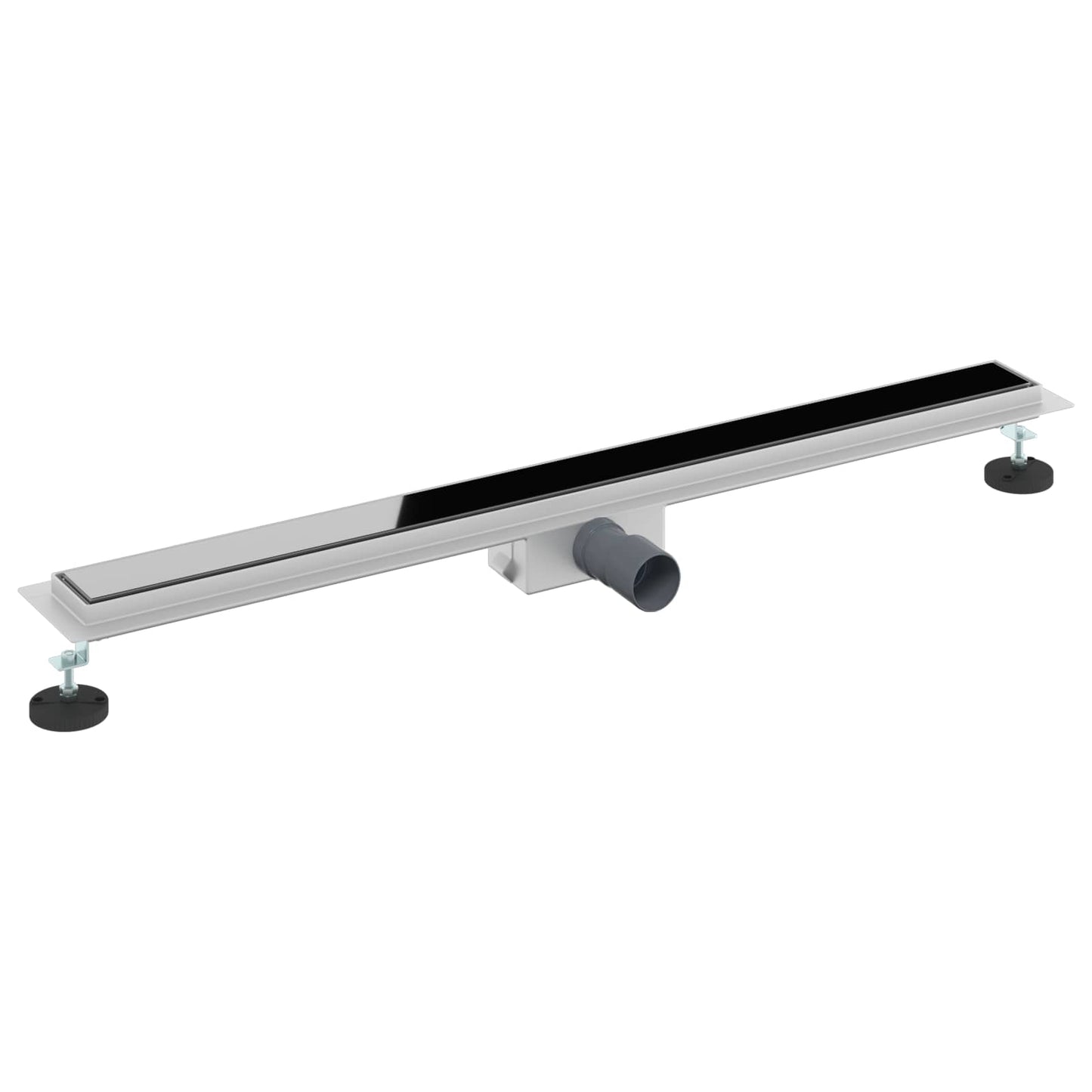 Shower Drain with Glass Cover Black 100 cm Stainless Steel 304