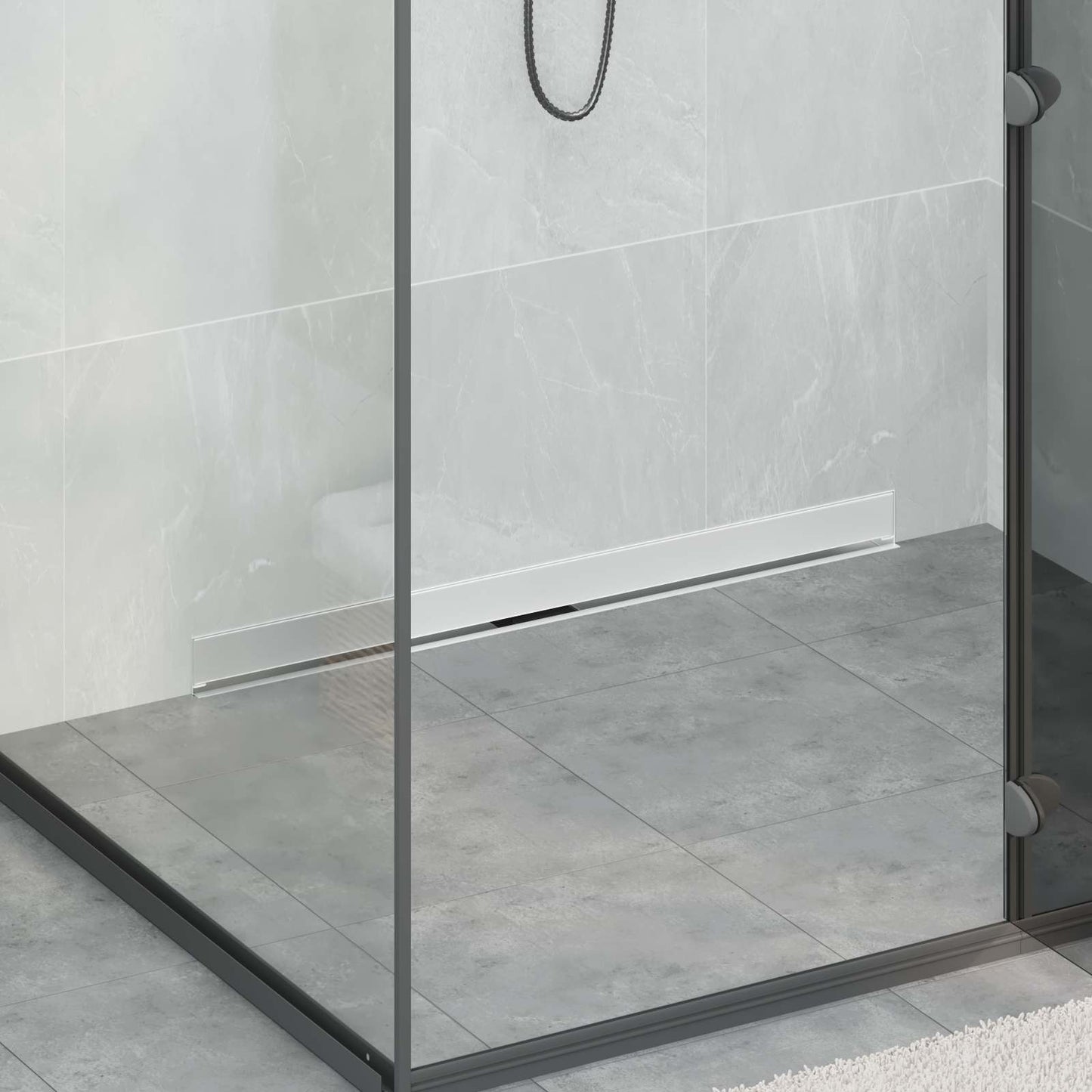 Wall Mounted Shower Drain Silver 90 cm Stainless Steel 304