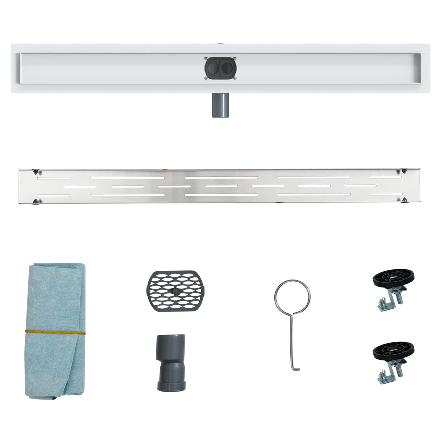 Shower Drain Line Design with 360° Siphon Silver 90 cm