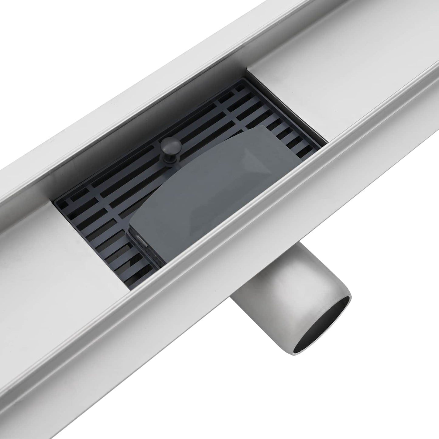 Shower Drain with Glass Cover Black 90 cm Stainless Steel 304