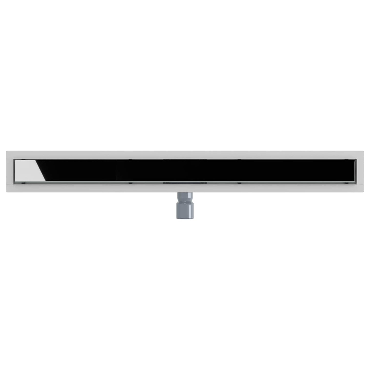 Shower Drain with Glass Cover Black 90 cm Stainless Steel 304