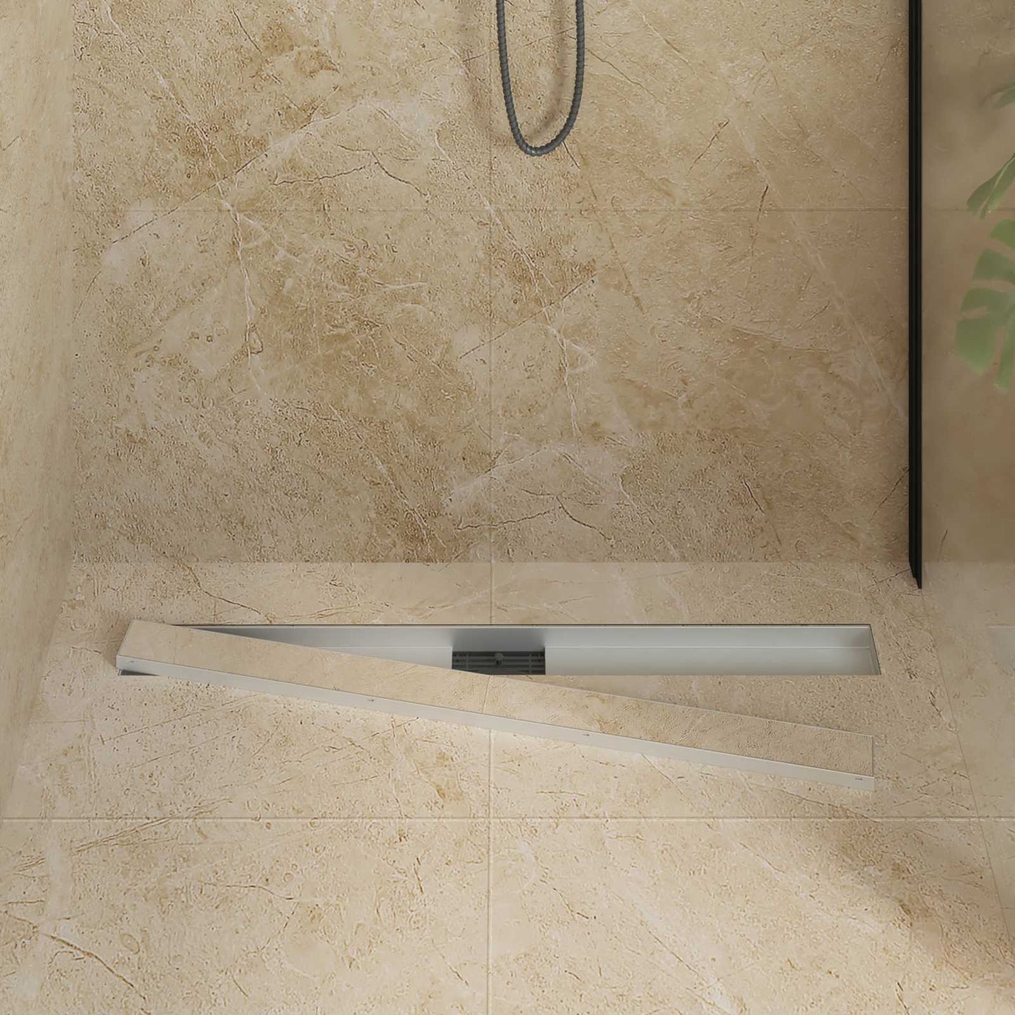 2 in 1 Shower Drain Silver 100 cm Stainless Steel 304