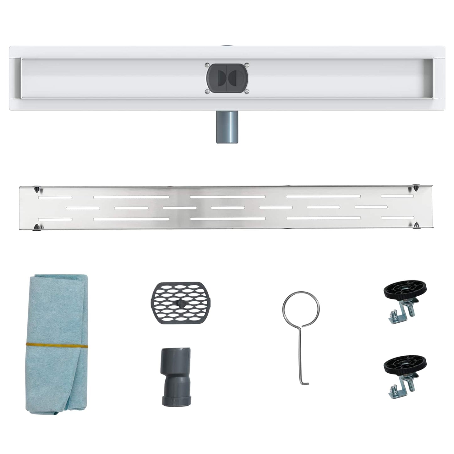 Shower Drain Line Design with 360° Siphon Silver 70 cm