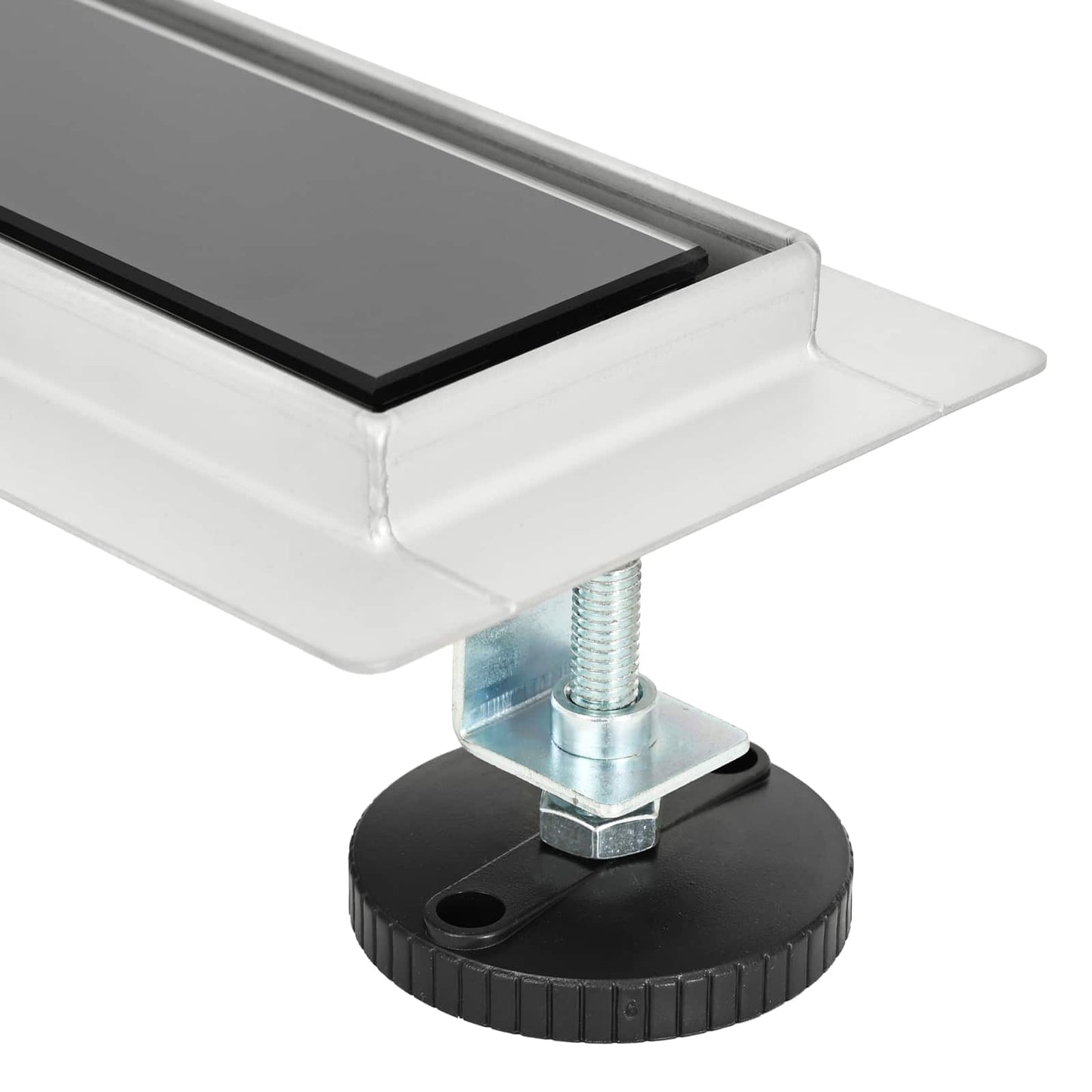 Shower Drain Glass Cover with 360° Siphon Black 90 cm