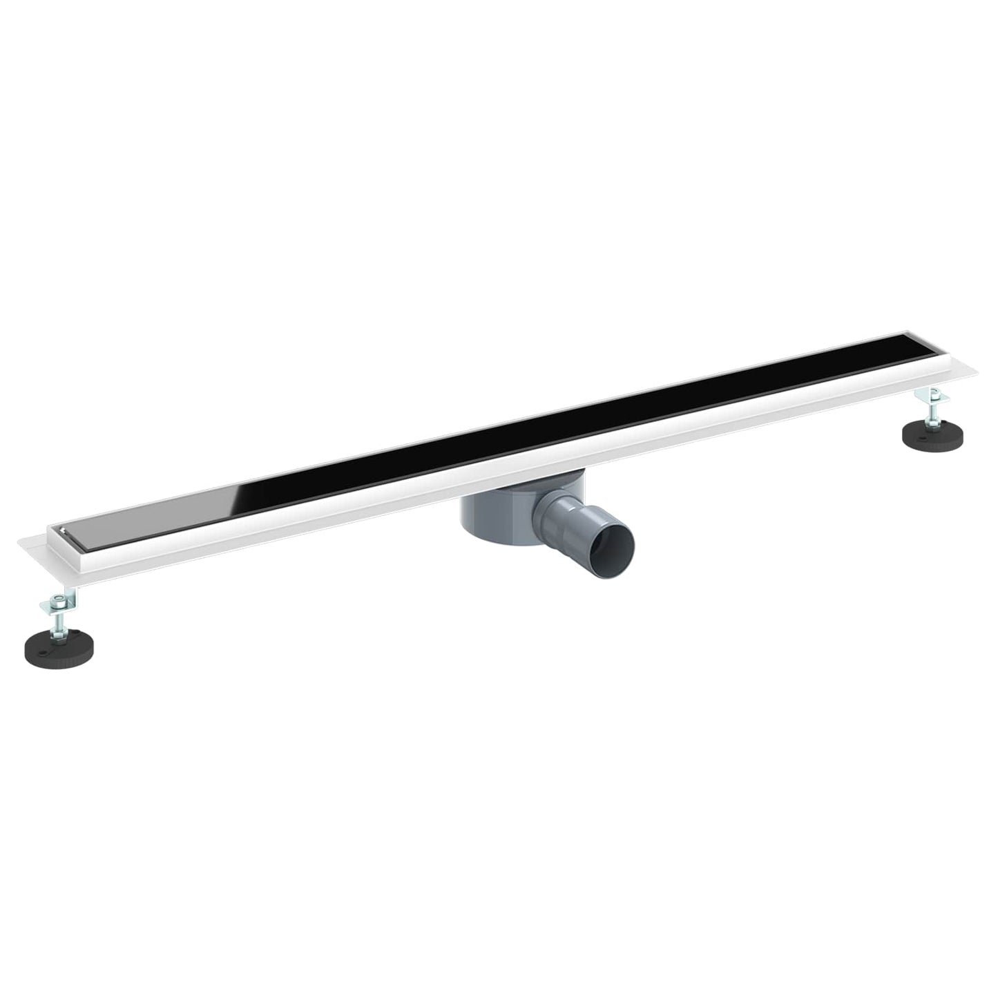Shower Drain Glass Cover with 360° Siphon Black 90 cm