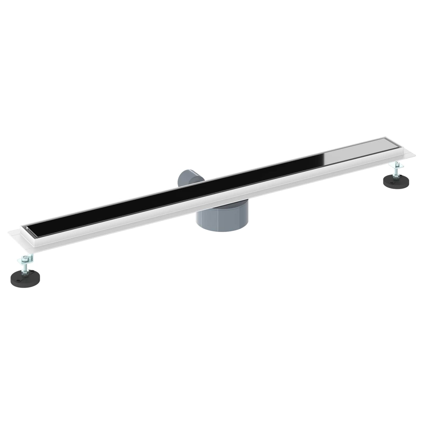 Shower Drain Glass Cover with 360° Siphon Black 90 cm