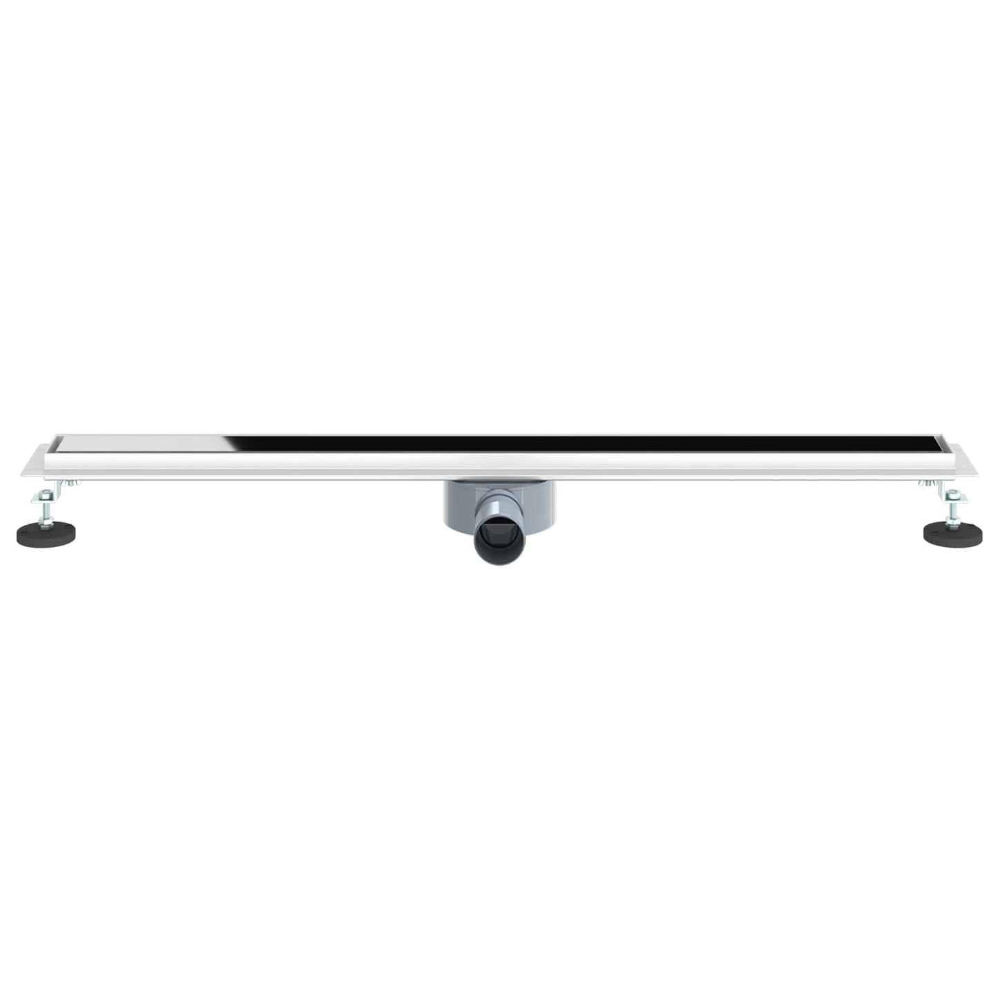 Shower Drain Glass Cover with 360° Siphon Black 90 cm