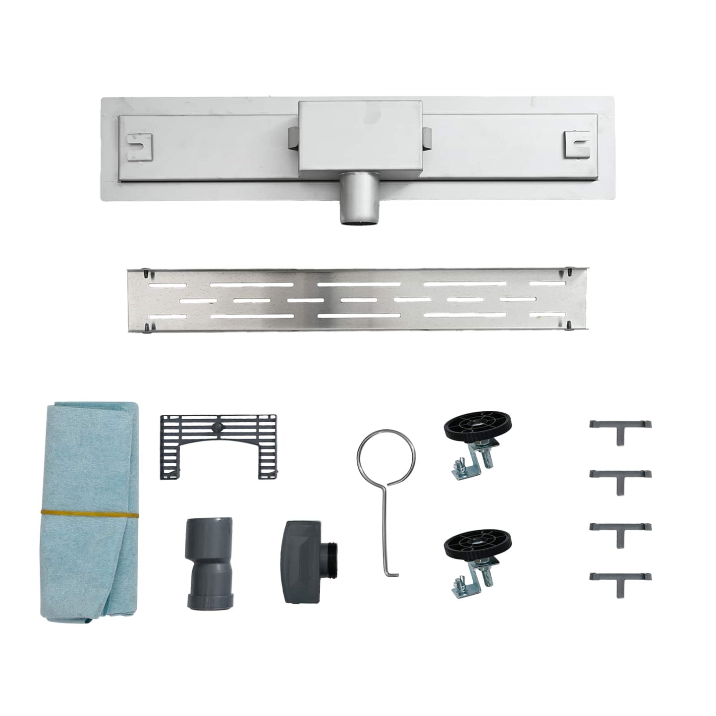 Shower Drain with Line Design Silver 50 cm Stainless Steel 304