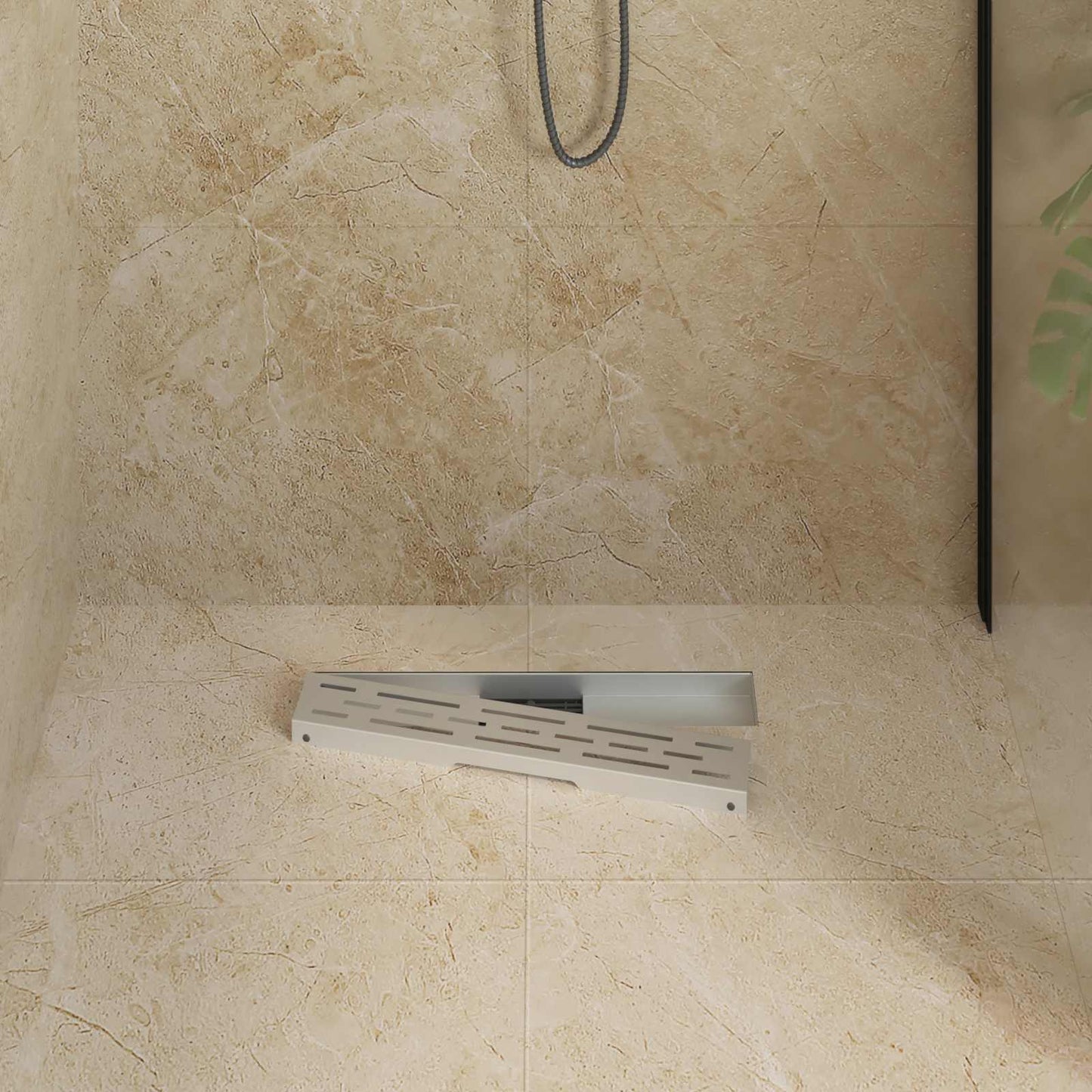 Shower Drain with Line Design Silver 50 cm Stainless Steel 304