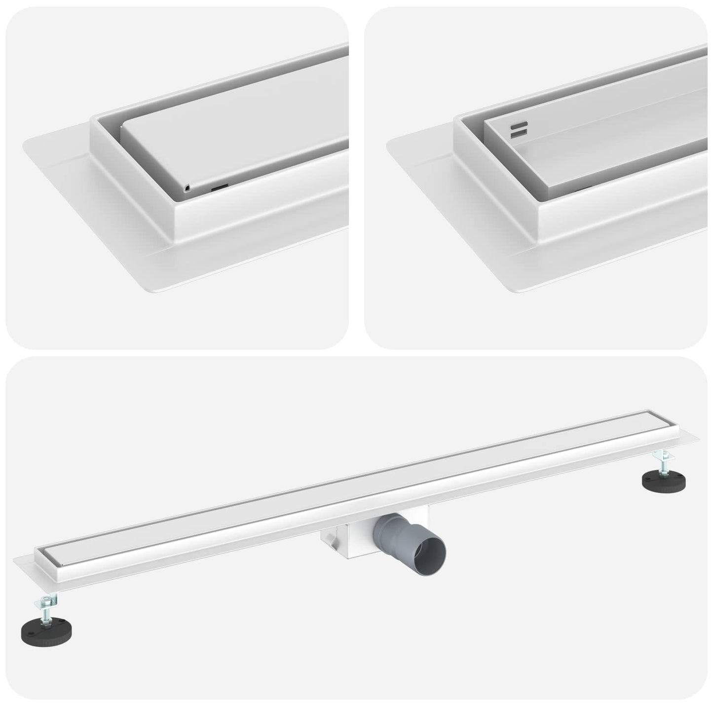 2 in 1 Shower Drain Silver 90 cm Stainless Steel 304