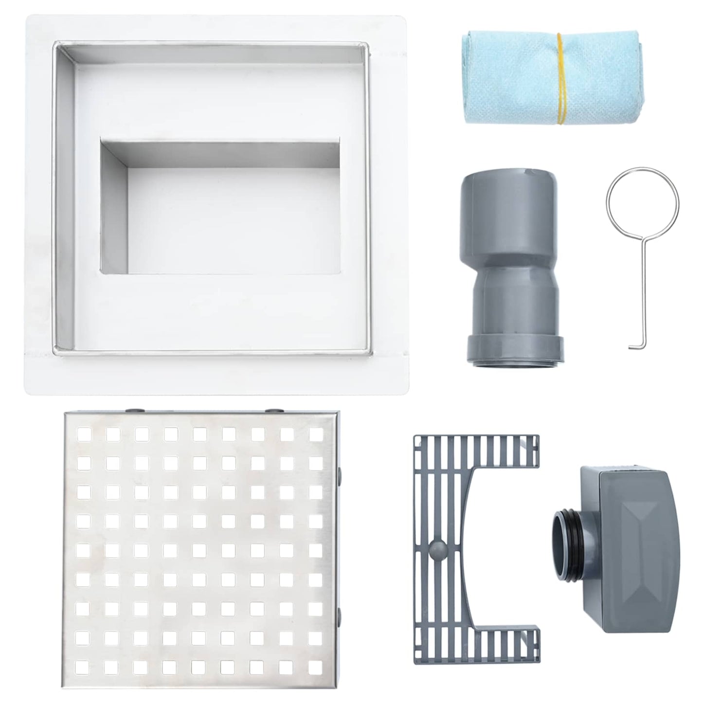Dot Shower Drain Silver 15 x 15 cm Stainless Steel 304