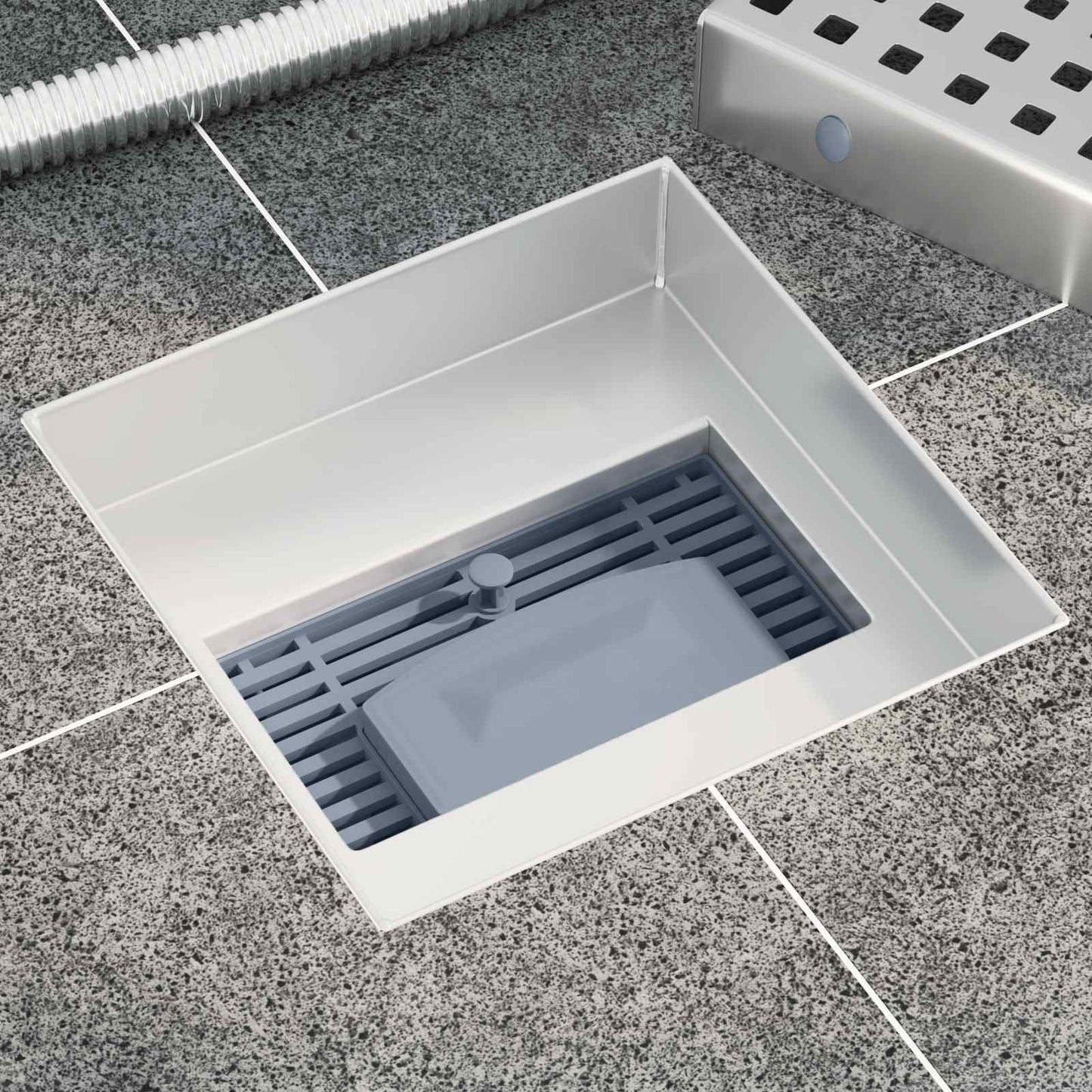 Dot Shower Drain Silver 15 x 15 cm Stainless Steel 304