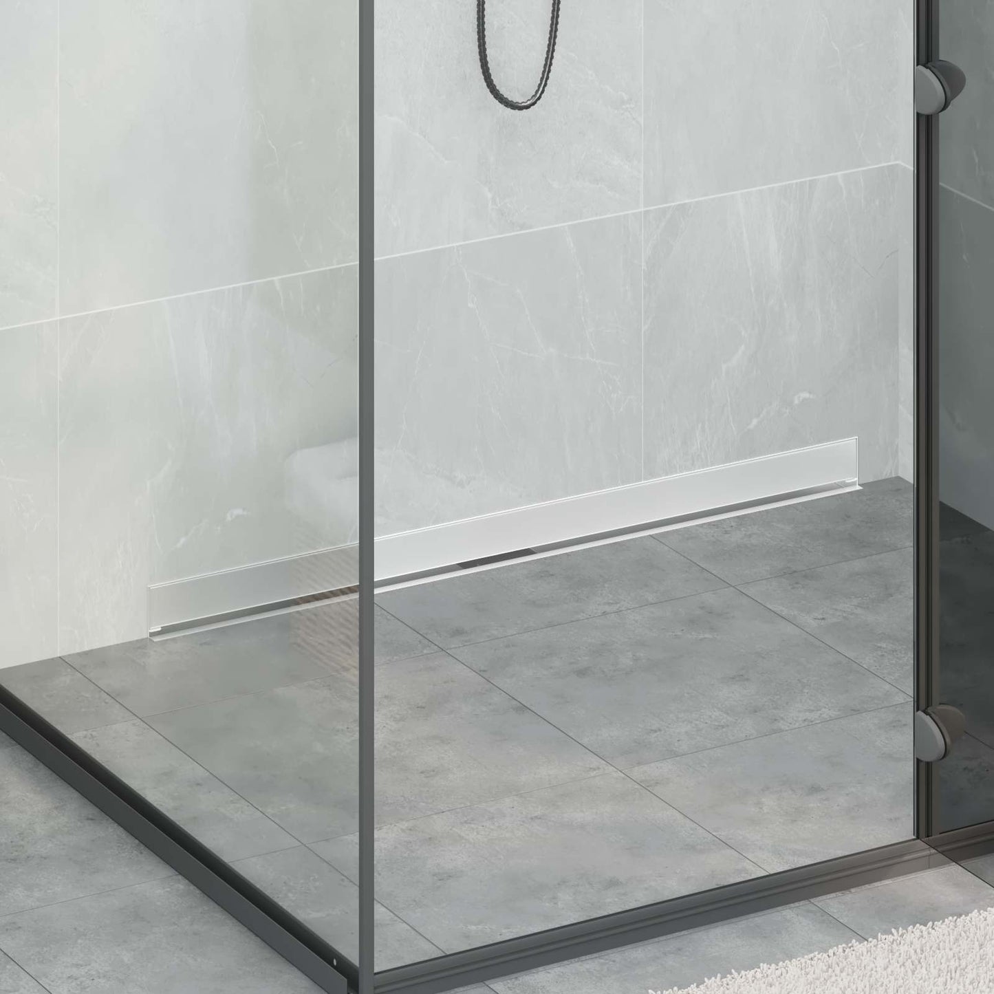 Wall Mounted Shower Drain Silver 100 cm Stainless Steel 304