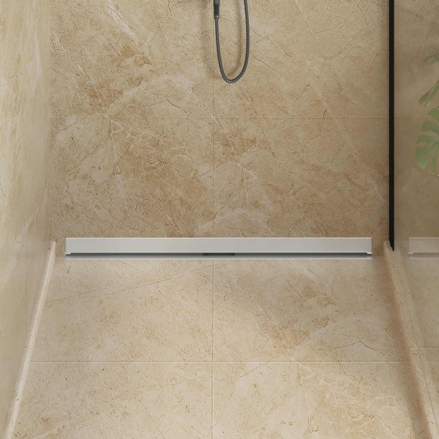 Wall Mounted Shower Drain Silver 100 cm Stainless Steel 304
