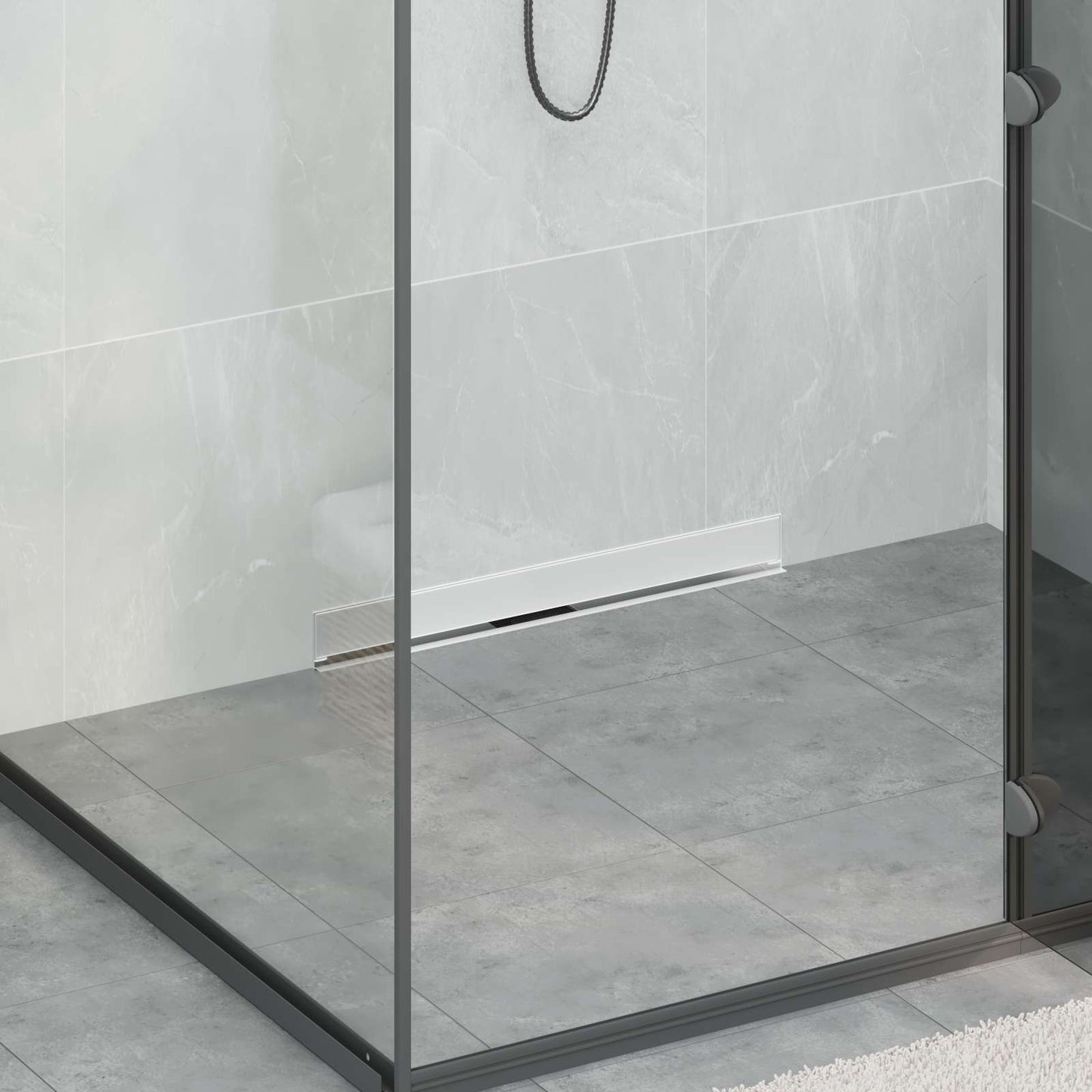 Wall Mounted Shower Drain Silver 60 cm Stainless Steel 304