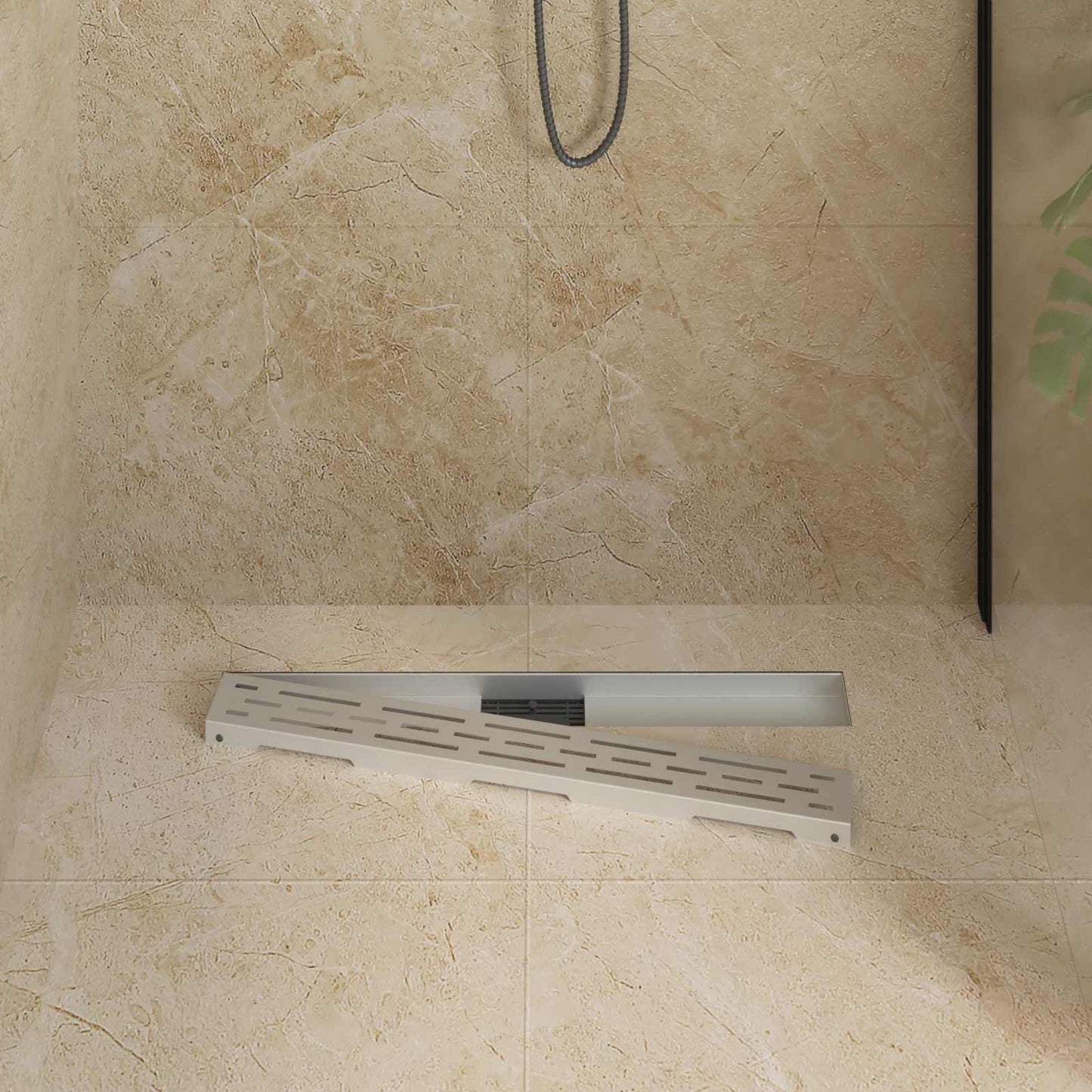 Shower Drain with Line Design Silver 80 cm Stainless Steel 304