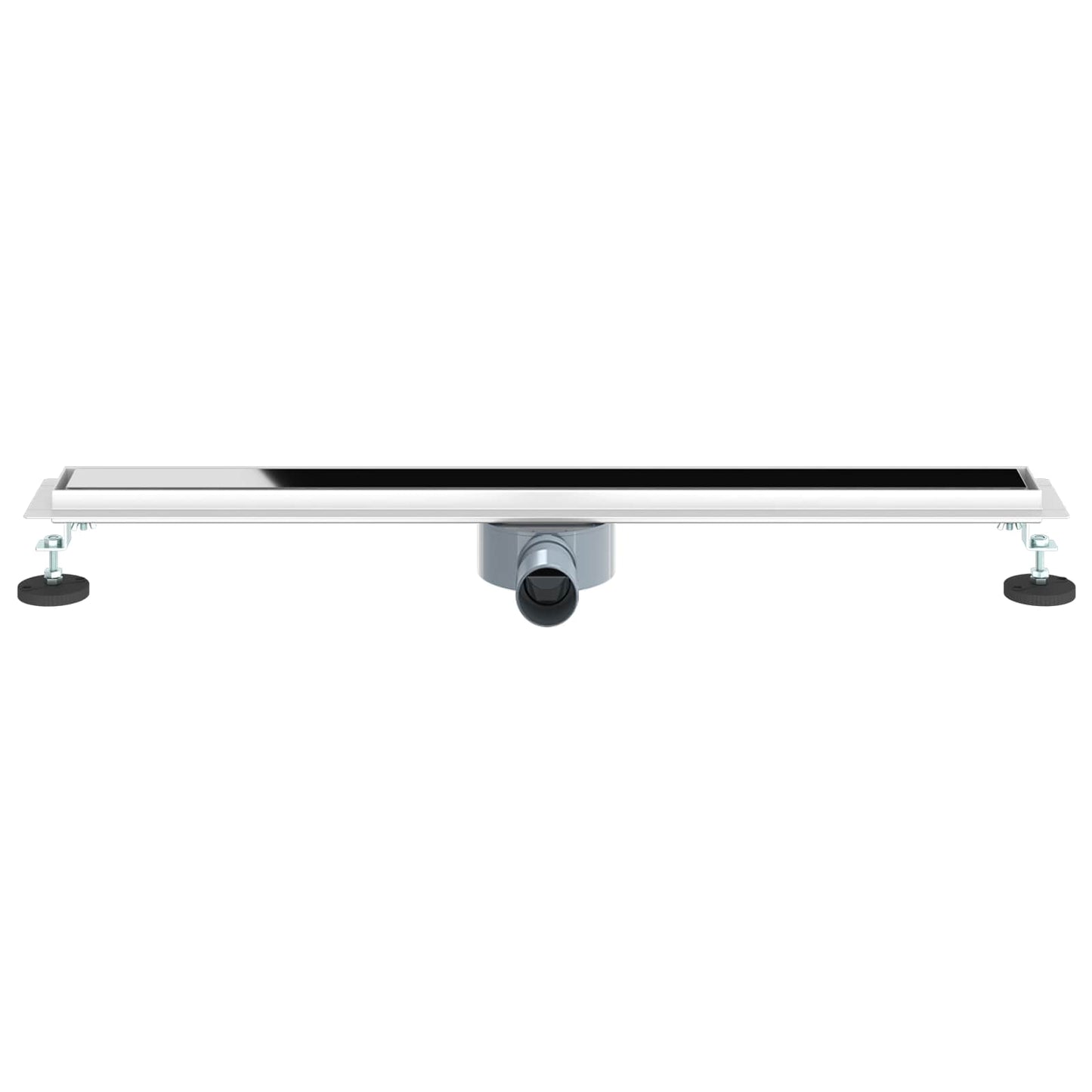 Shower Drain Glass Cover with 360° Siphon Black 80 cm