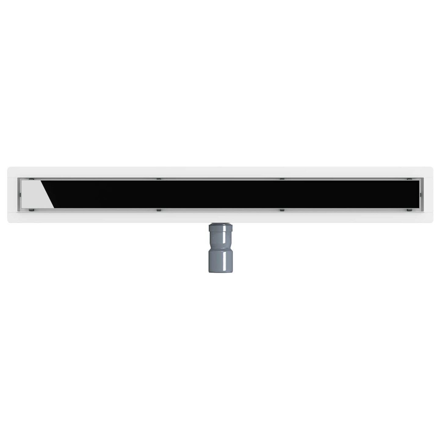 Shower Drain Glass Cover with 360° Siphon Black 80 cm