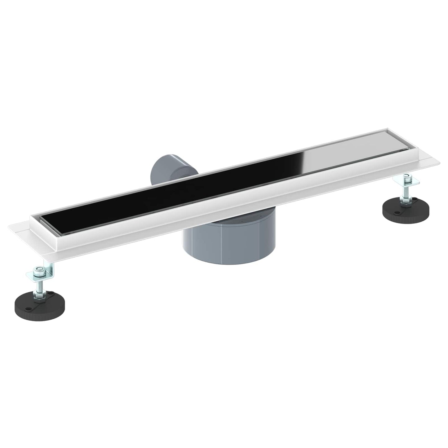 Shower Drain Glass Cover with 360° Siphon Black 50 cm