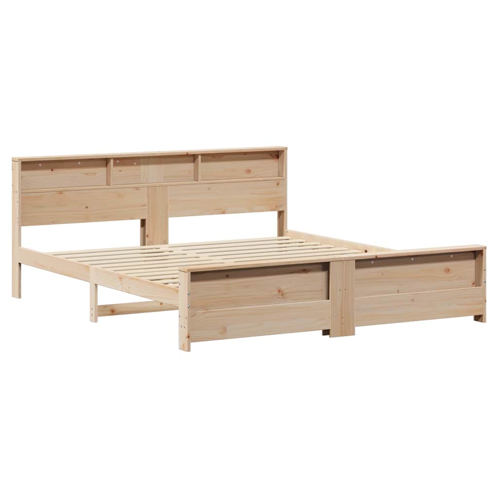 Bed Frame with Headboard Brown 200 x 200 cm Engineered Wood