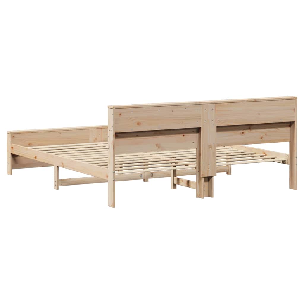 Bed Frame with Headboard Brown 200 x 200 cm Engineered Wood