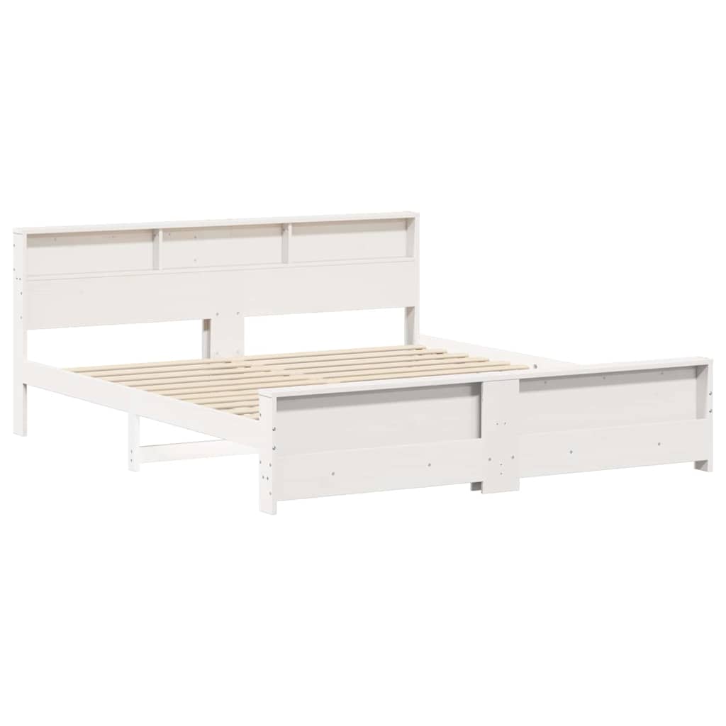 Bed Frame with Headboard White 200 x 200 cm Engineered Wood