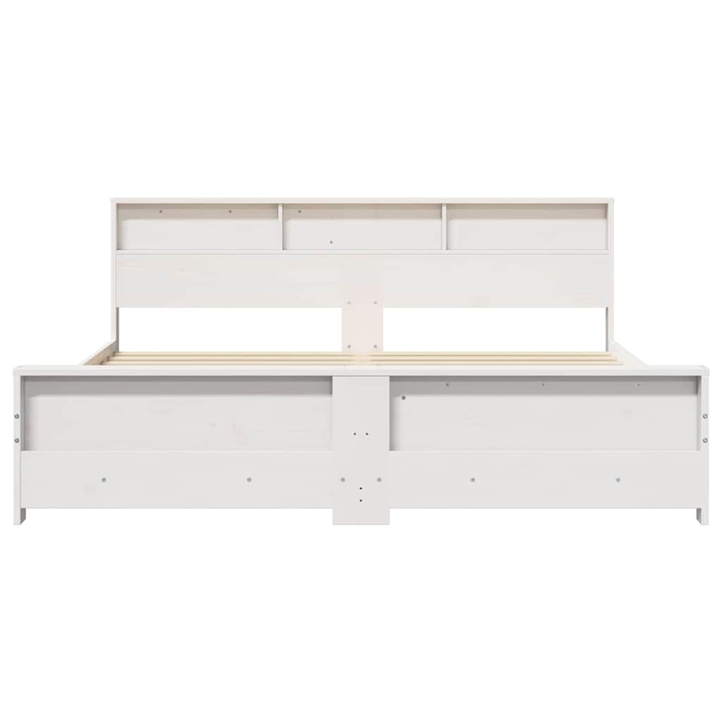 Bed Frame with Headboard White 200 x 200 cm Engineered Wood