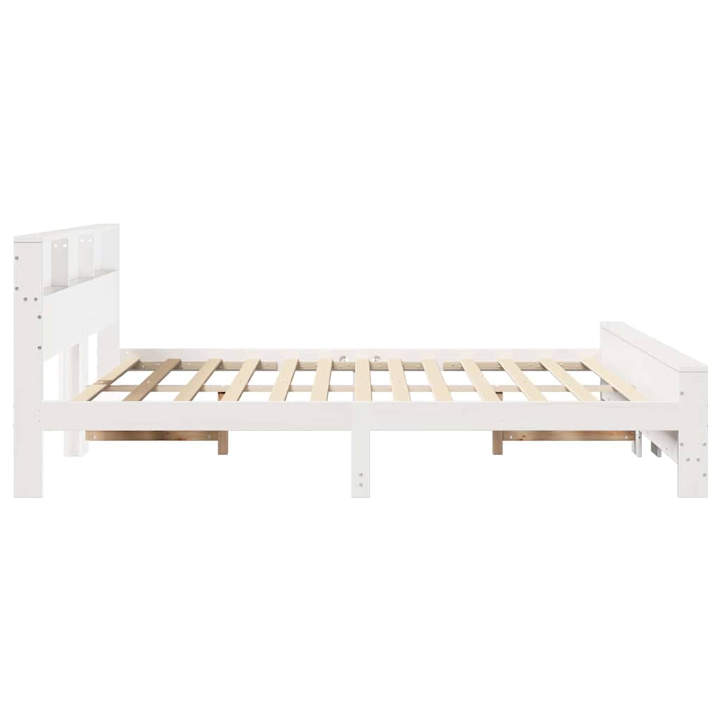 Bed Frame with Headboard White 200 x 200 cm Engineered Wood