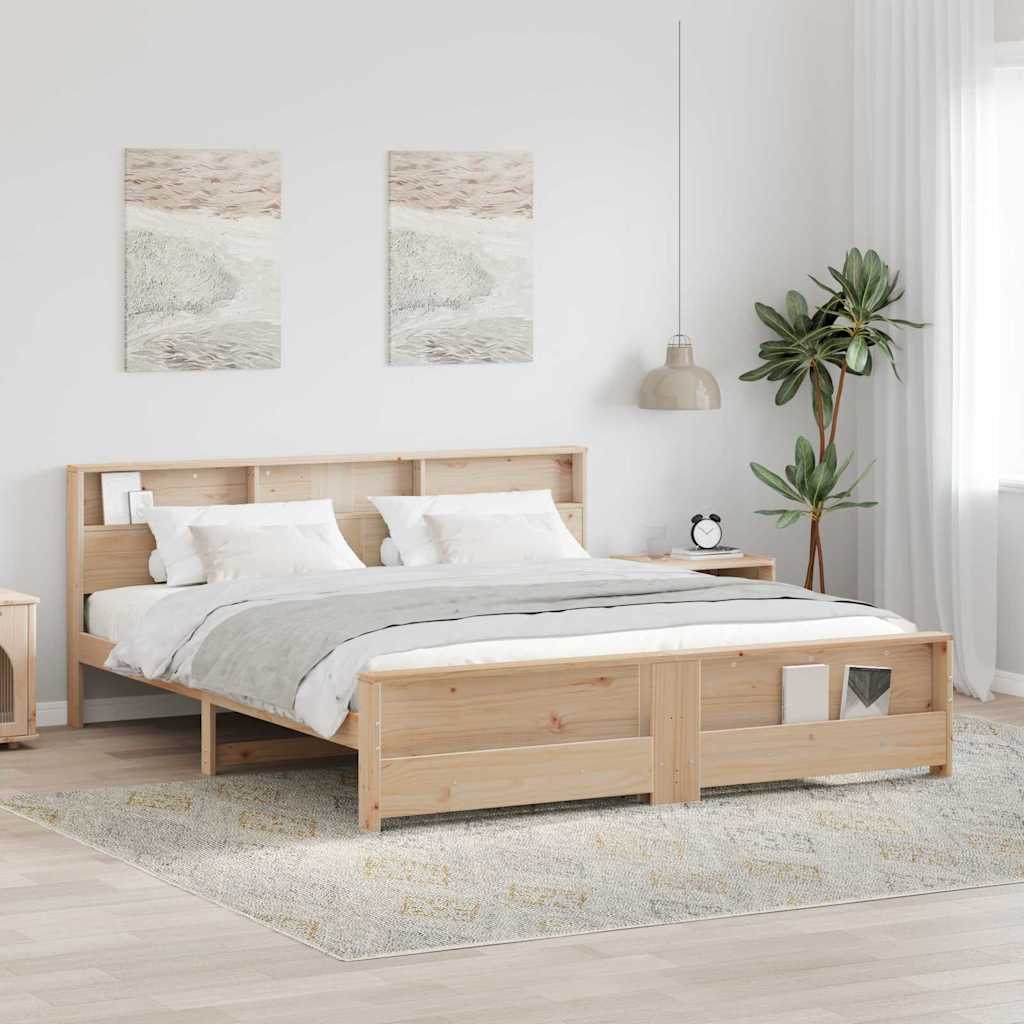 Bed Frame with Headboard Brown 180 x 200 cm Engineered Wood