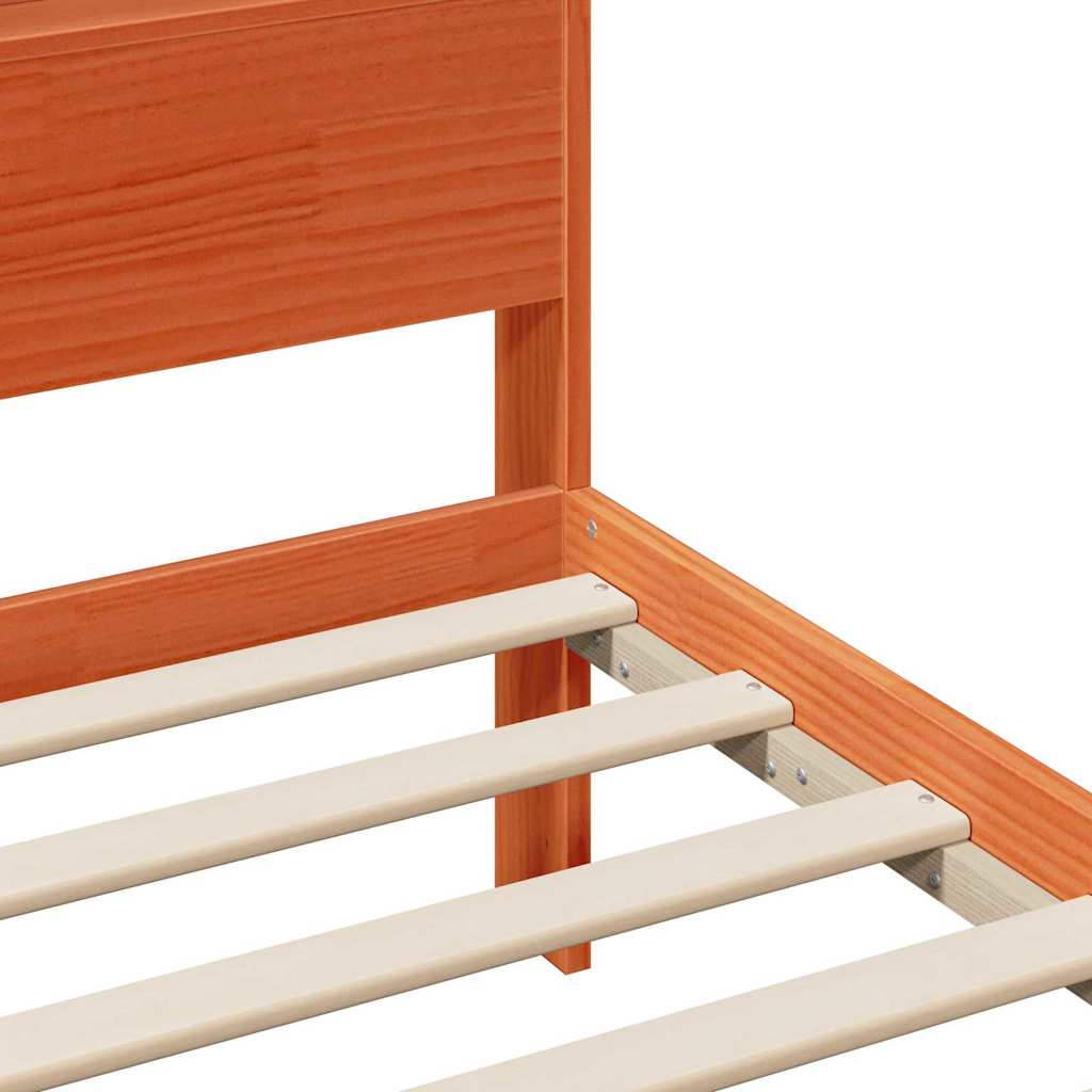 Bed Frame with Headboard Wax Brown 180 x 200 cm Engineered Wood