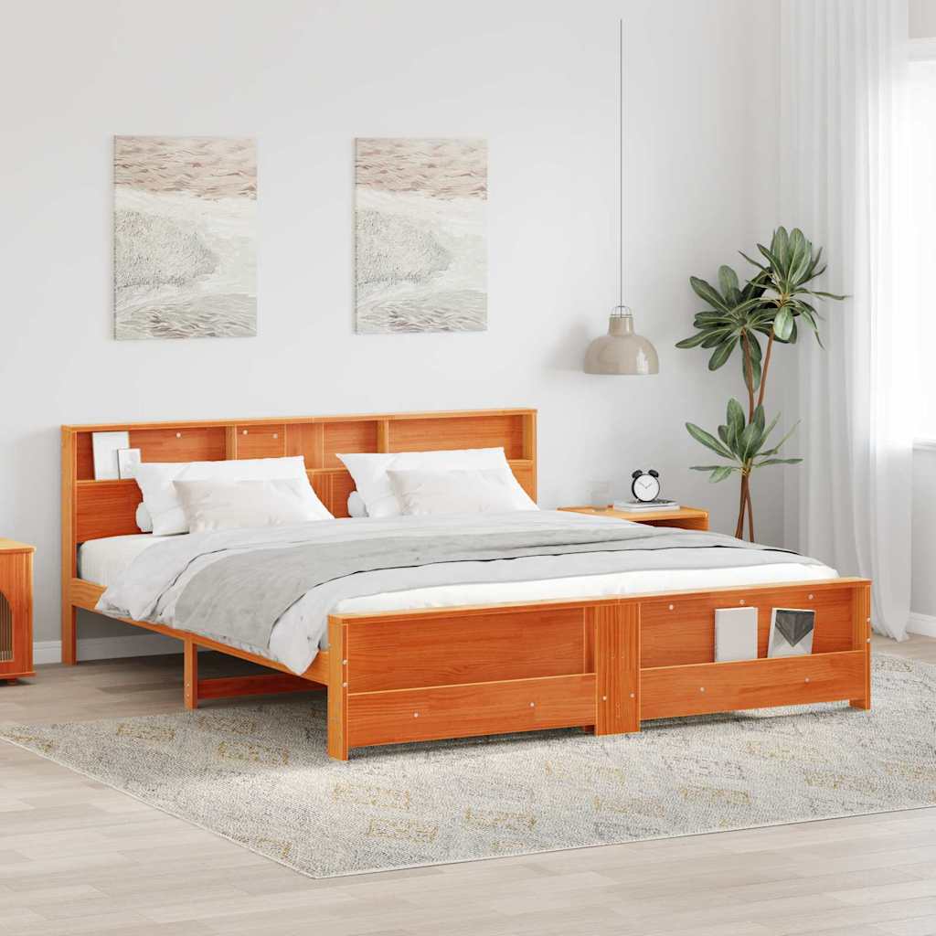 Bed Frame with Headboard Wax Brown 180 x 200 cm Engineered Wood