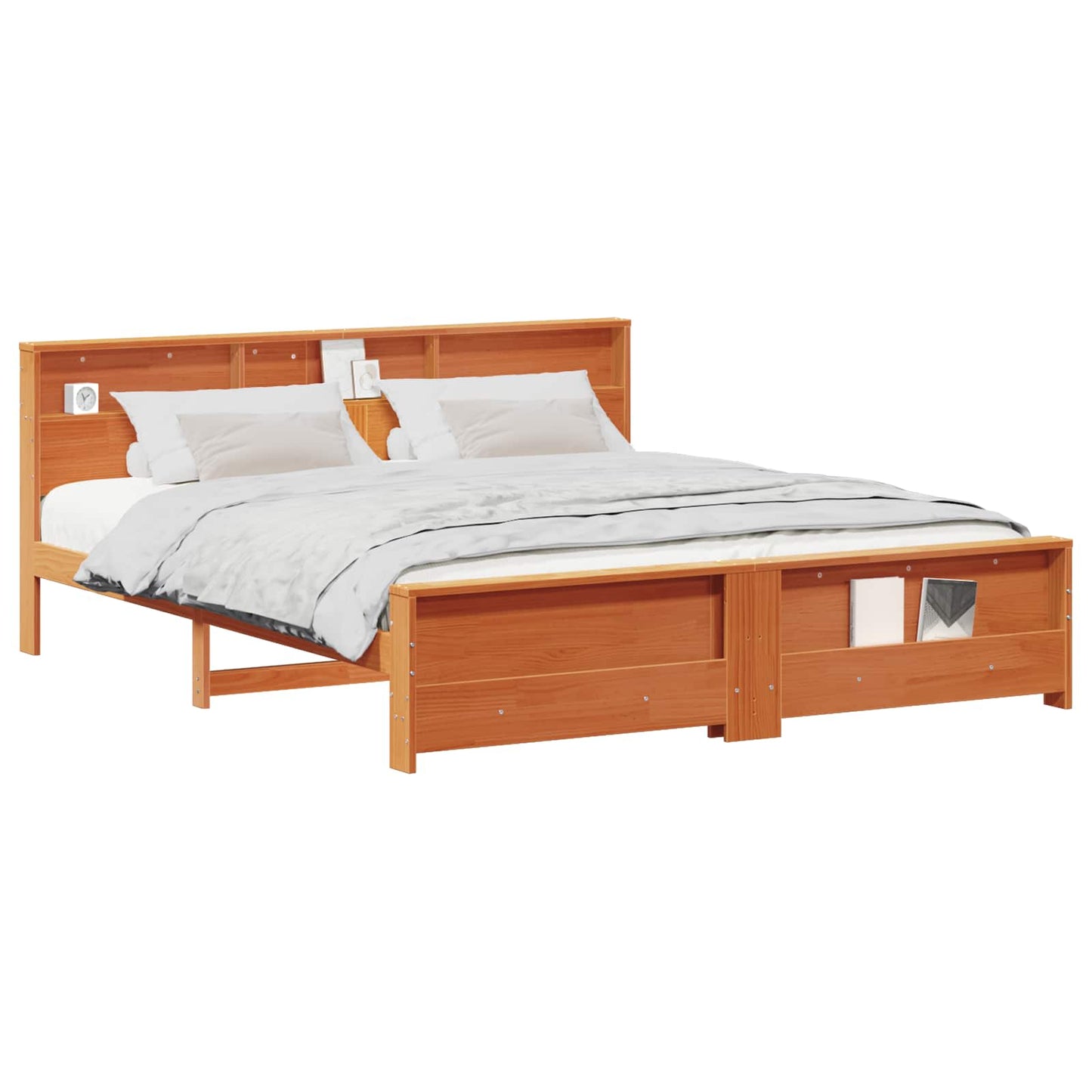 Bed Frame with Headboard Wax Brown 180 x 200 cm Engineered Wood