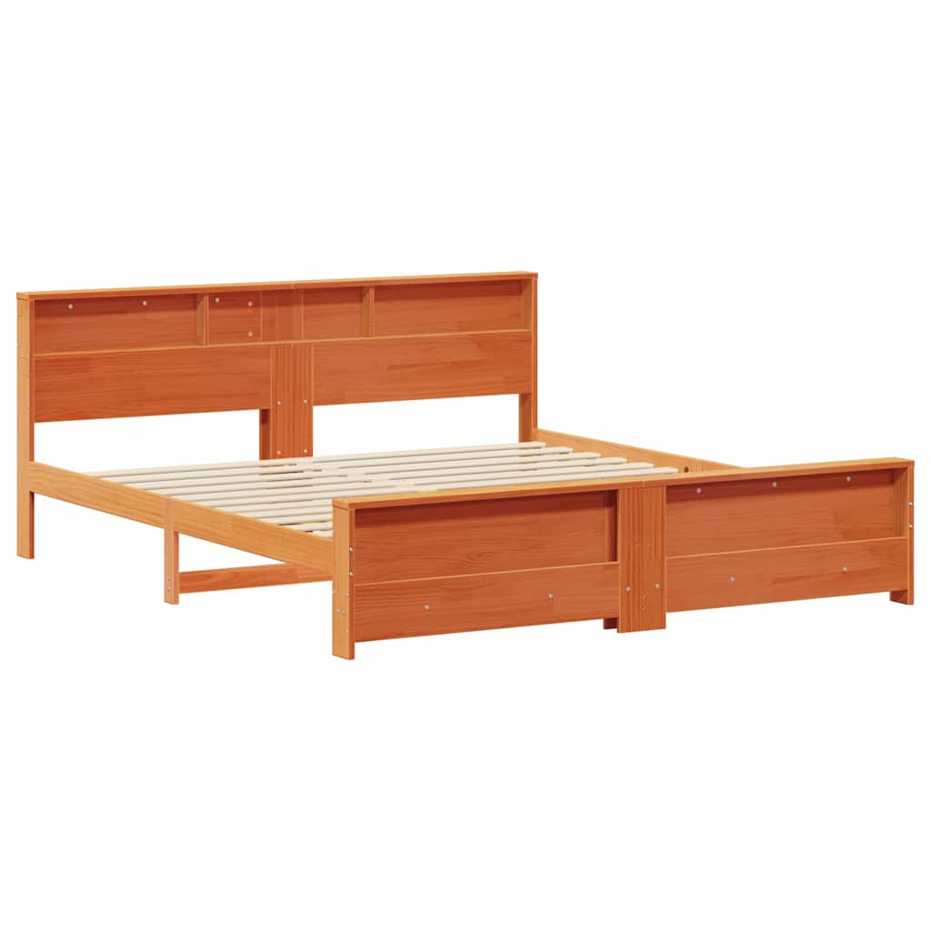 Bed Frame with Headboard Wax Brown 180 x 200 cm Engineered Wood