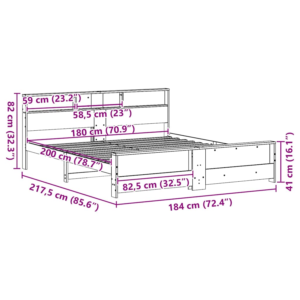 Bed Frame with Headboard Wax Brown 180 x 200 cm Engineered Wood