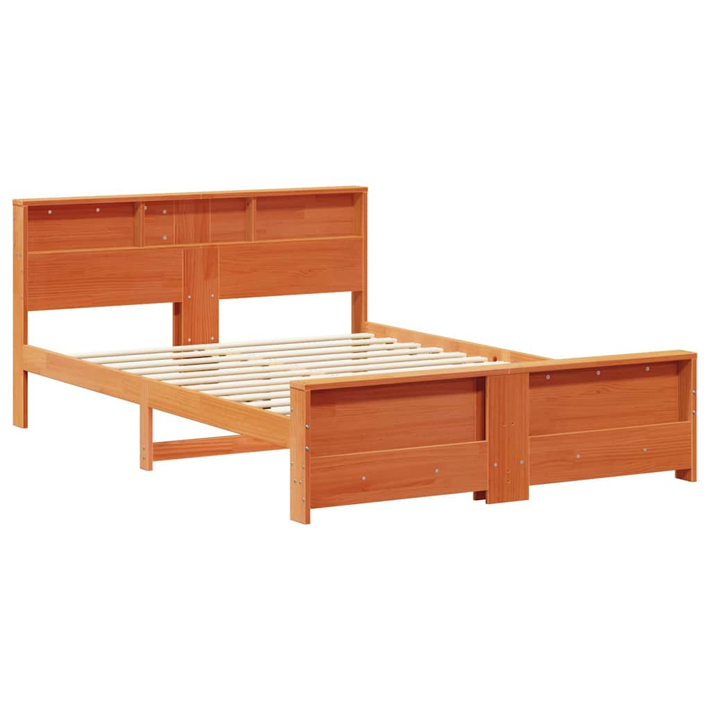 Bed Frame with Headboard Wax Brown 150 x 200 cm Engineered Wood